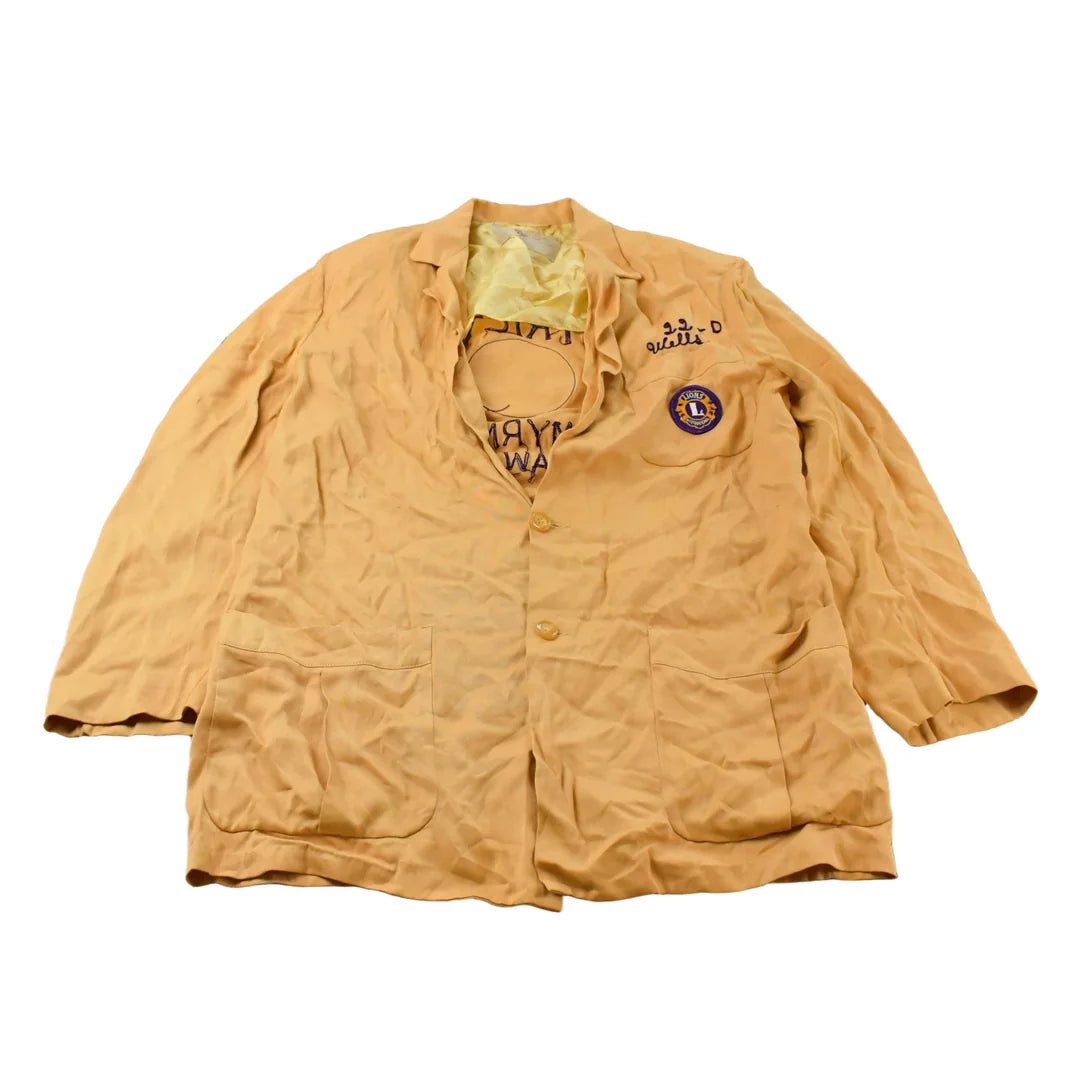 Vintage 1970s Lions Club International Chain Stitched Blazer Coat Men's M from propervintagecanada