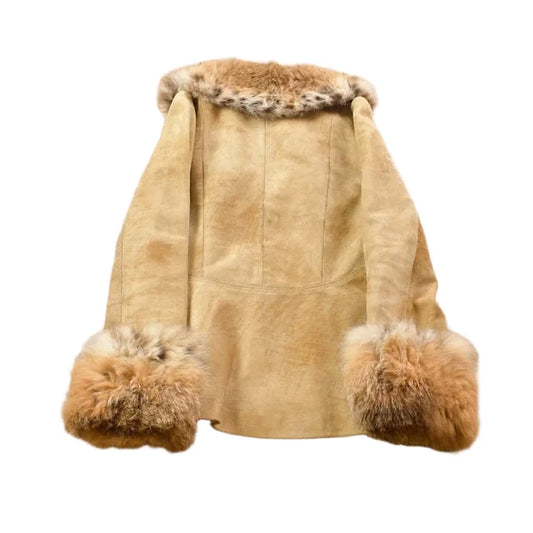 Vintage 1970s Lony G Fur Accent Suede Full Zip Jacket from propervintagecanada