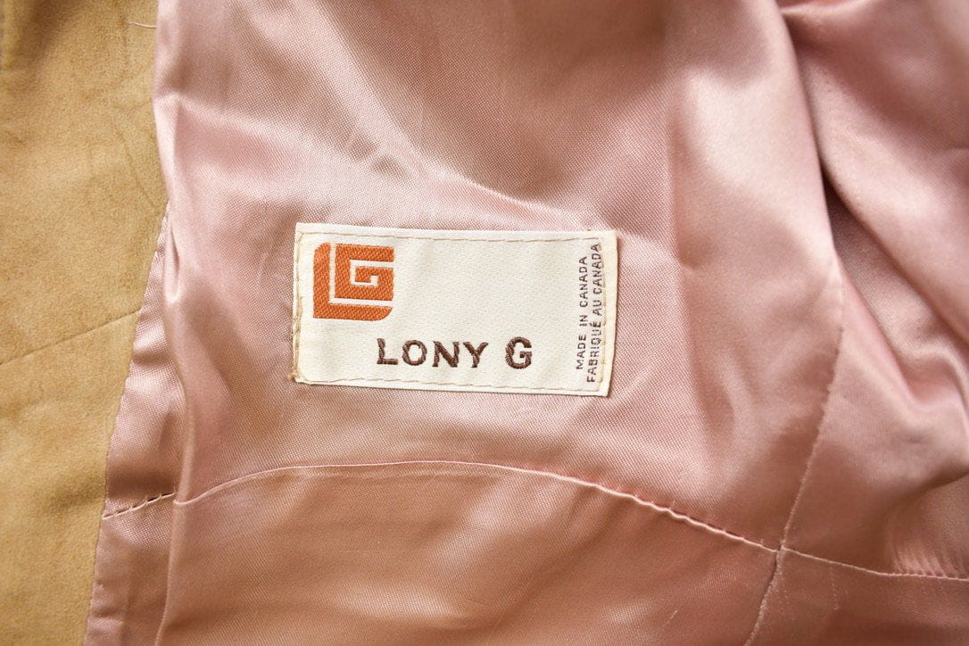 Vintage 1970s Lony G Fur Accent Suede Full Zip Jacket from propervintagecanada