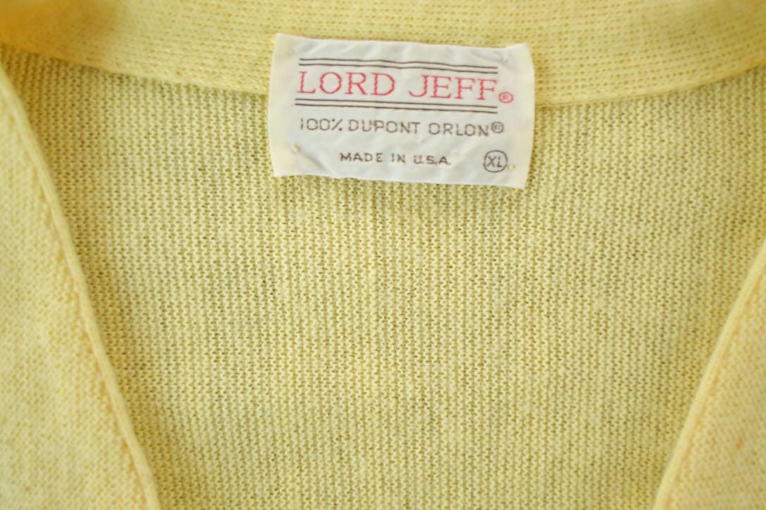 Vintage 1970s Lord Jeff Knit Perfect Mild Distress Cardigan Sweater Made In USA from propervintagecanada