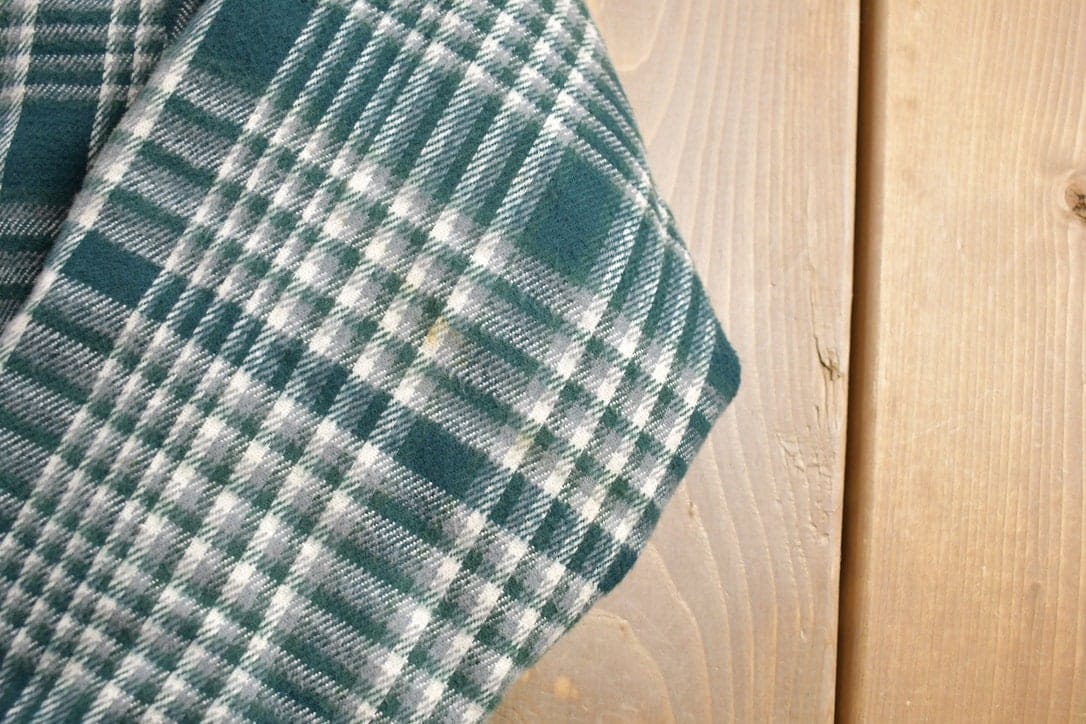 Vintage 1970s Melton Plaid Button Up Shirt Men's Large from propervintagecanada