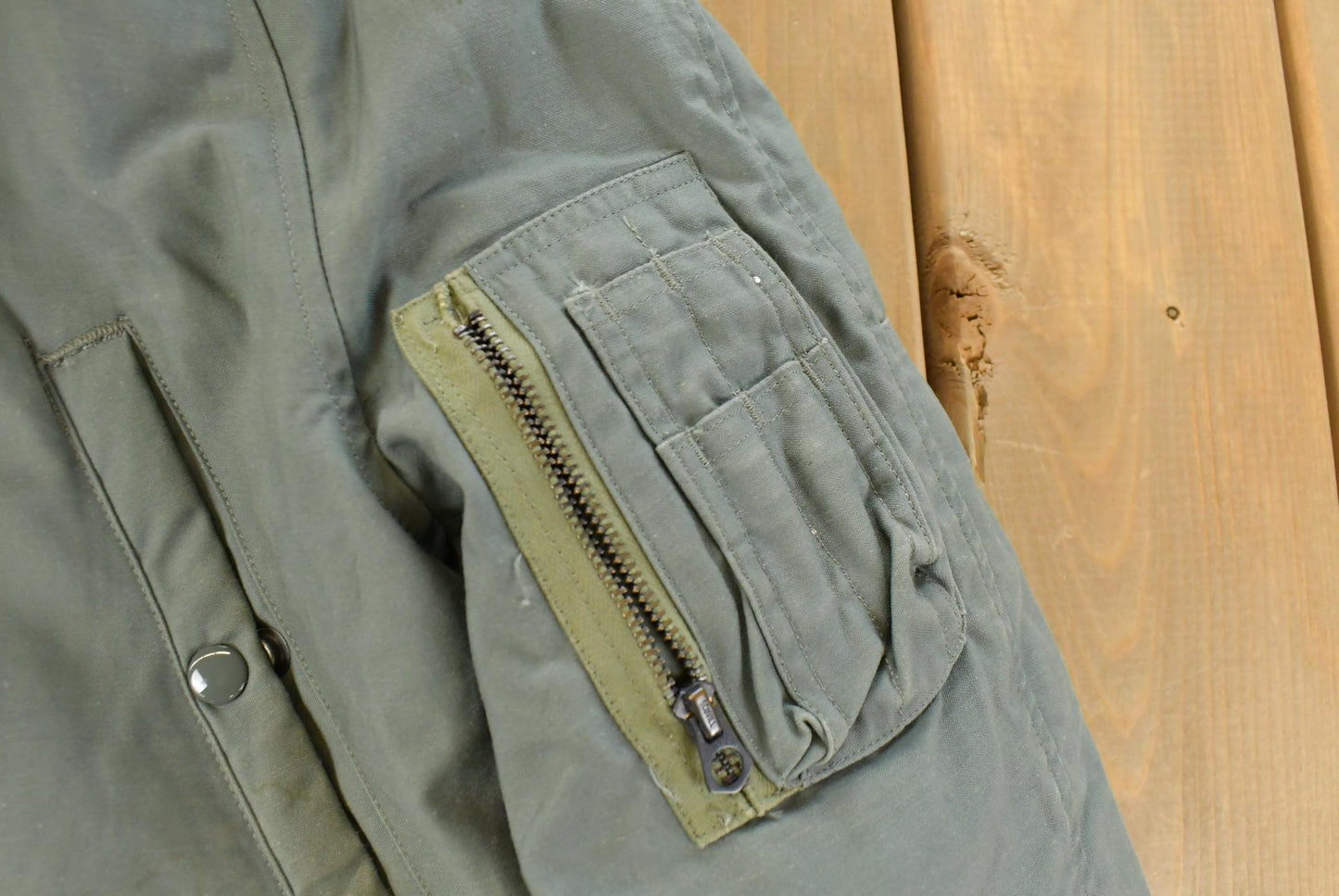 Vintage 1970s Military Cold Weather N-3B Military Fur Hood Parka Jacket Men's Small from propervintagecanada