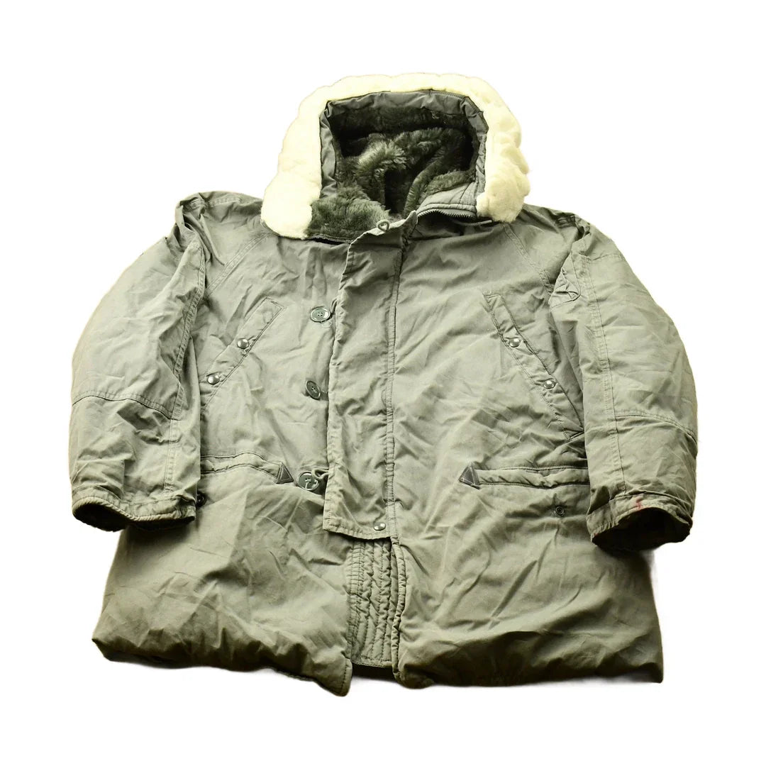 Vintage 1970s Military Fur Parka Men's Large from propervintagecanada