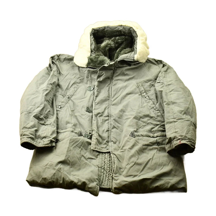 Vintage 1970s Military Fur Parka Men's Large from propervintagecanada
