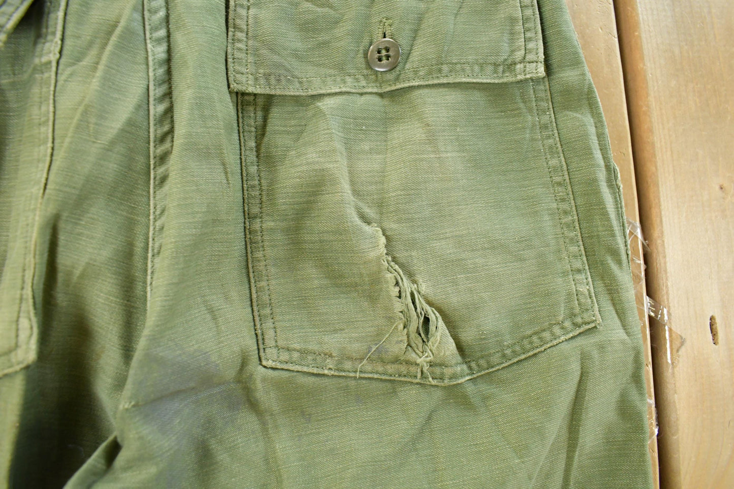 Vintage 1970s Military OG-107 Sateen Fatigue Pants Men's 28 x 29 from propervintagecanada
