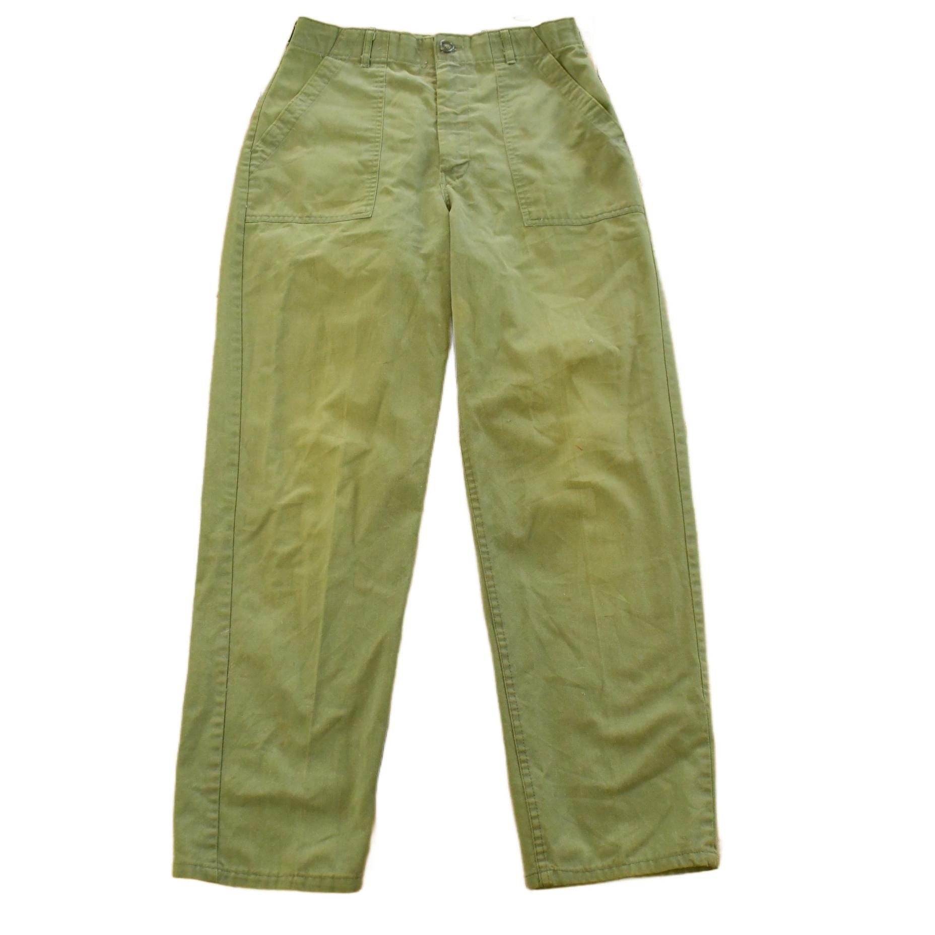 Vintage 1970s Military OG-107 Sateen Fatigue Pants Men's 28 x 29 from propervintagecanada
