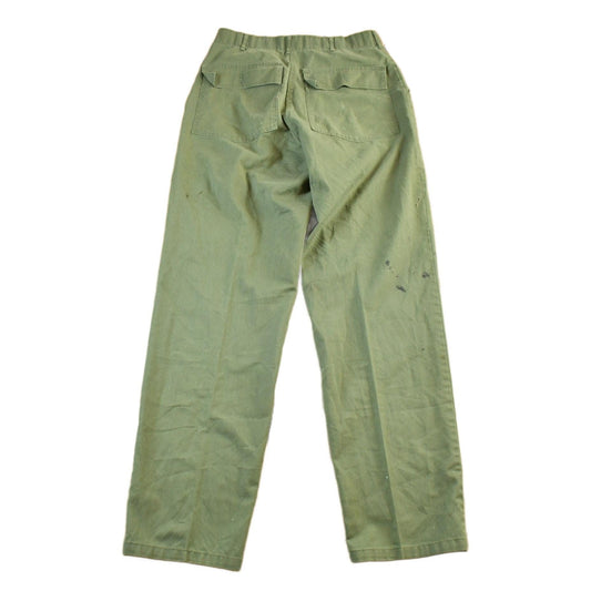 Vintage 1970s Military OG-107 Sateen Fatigue Pants Men's Medium 31 x 33 from propervintagecanada