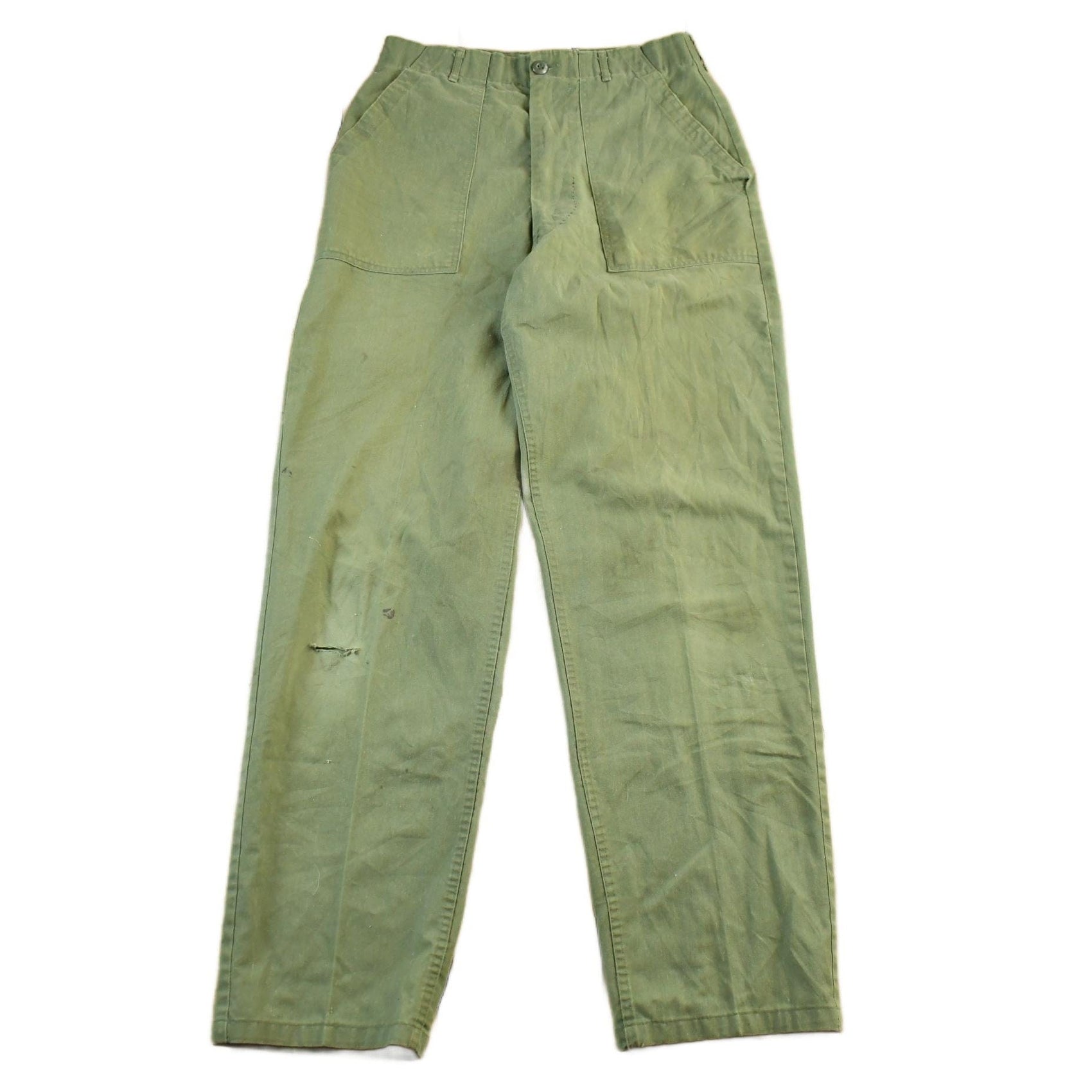 Vintage 1970s Military OG-107 Sateen Fatigue Pants Men's Medium 31 x 33 from propervintagecanada
