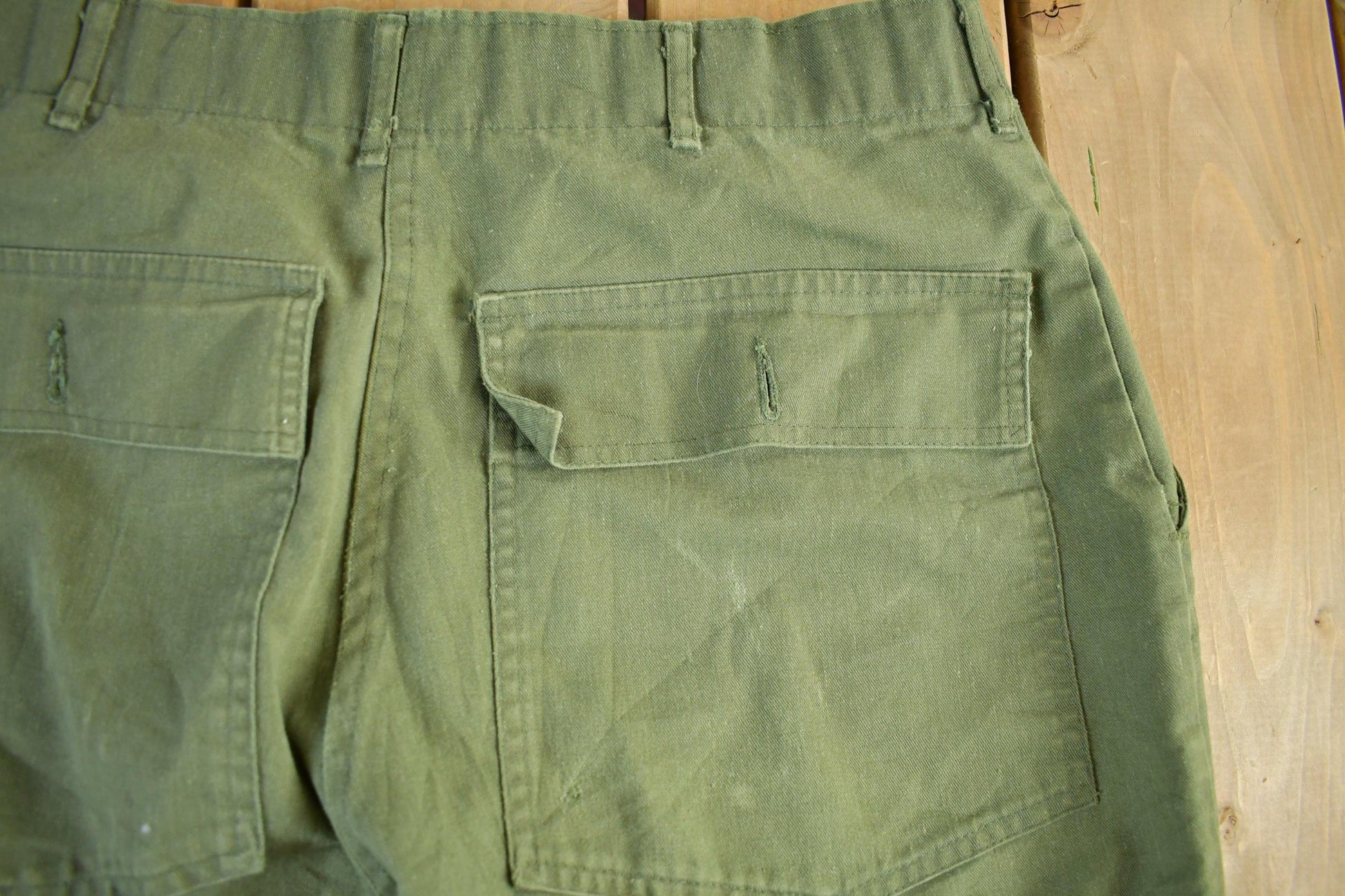 Vintage 1970s Military OG-107 Sateen Fatigue Pants Men's Medium 31 x 33