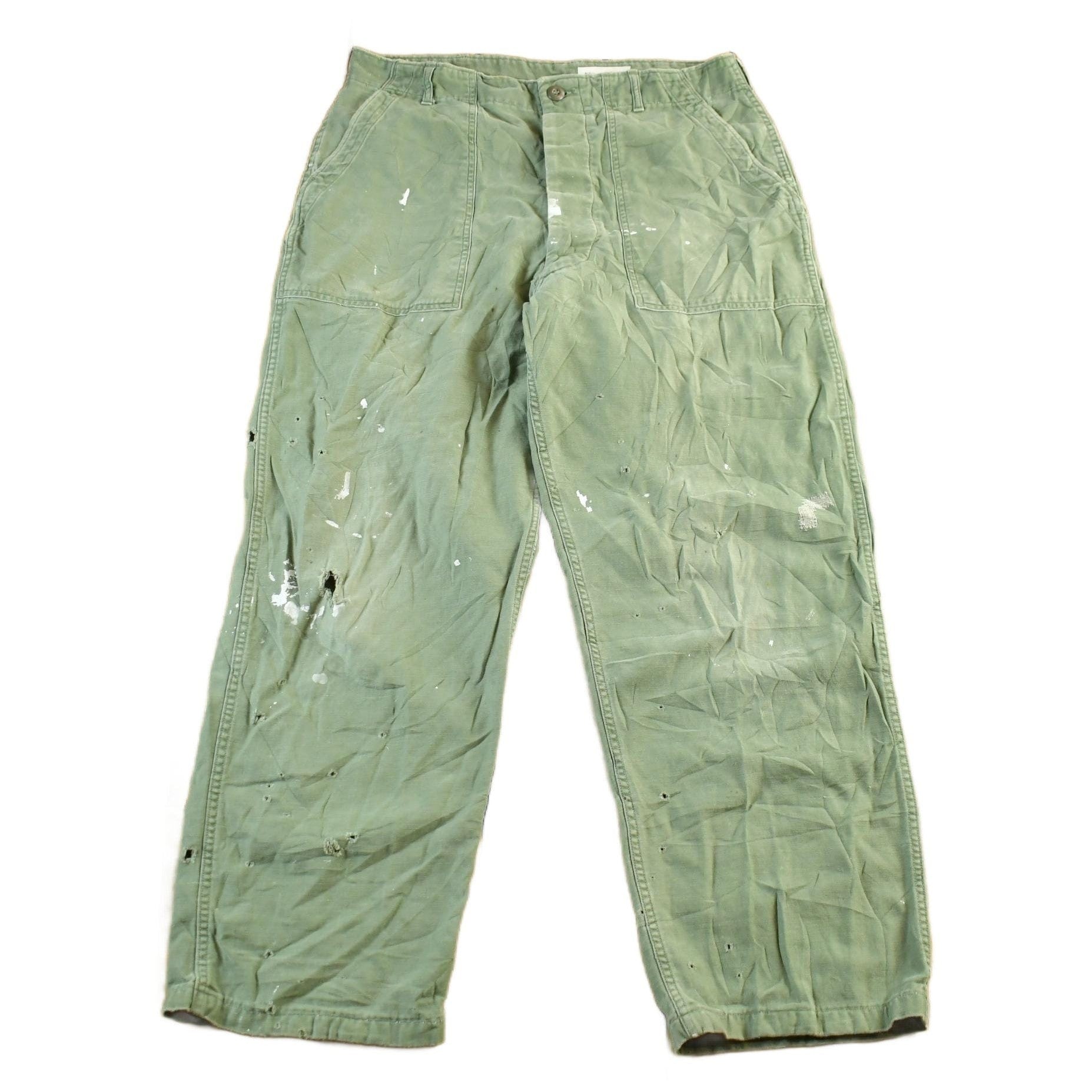 Vintage 1970s Military OG-107 Sateen Fatigue Pants Men's Medium 34 x 28 from propervintagecanada
