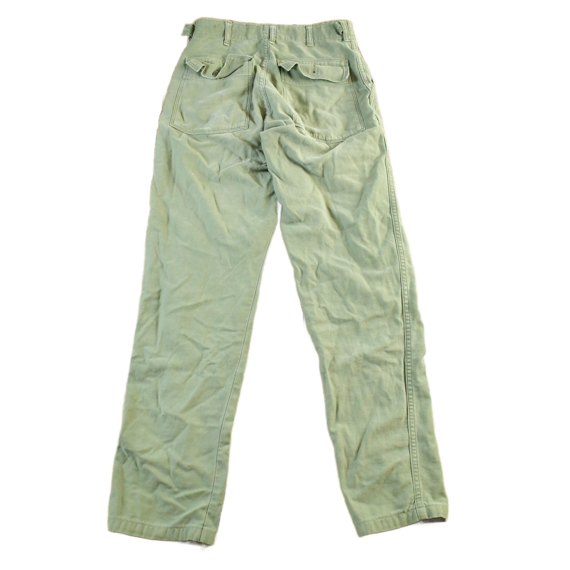 Vintage 1970s Military OG-107 Sateen Fatigue Pants Men's Small 28 x 32 from propervintagecanada