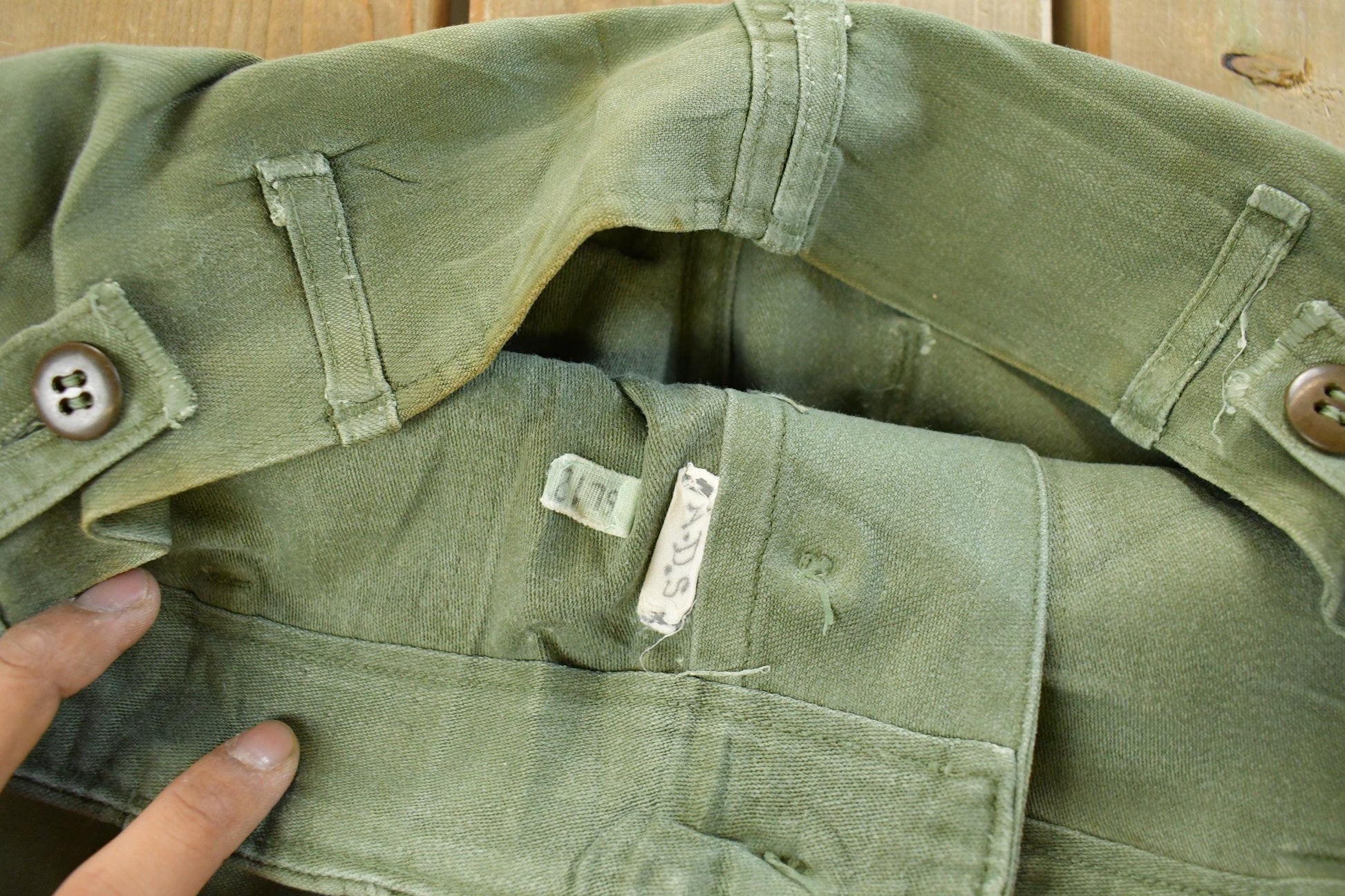 Vintage 1970s Military OG-107 Starched Sateen Fatigue Pants Men's 30 x 32 from propervintagecanada
