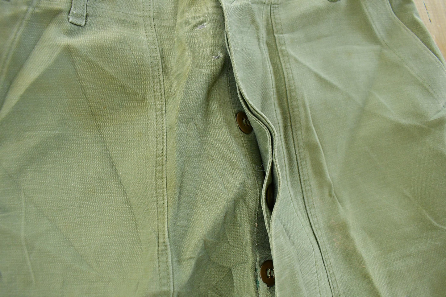 Vintage 1970s Military OG-107 Starched Sateen Fatigue Pants Men's 30 x 32 from propervintagecanada