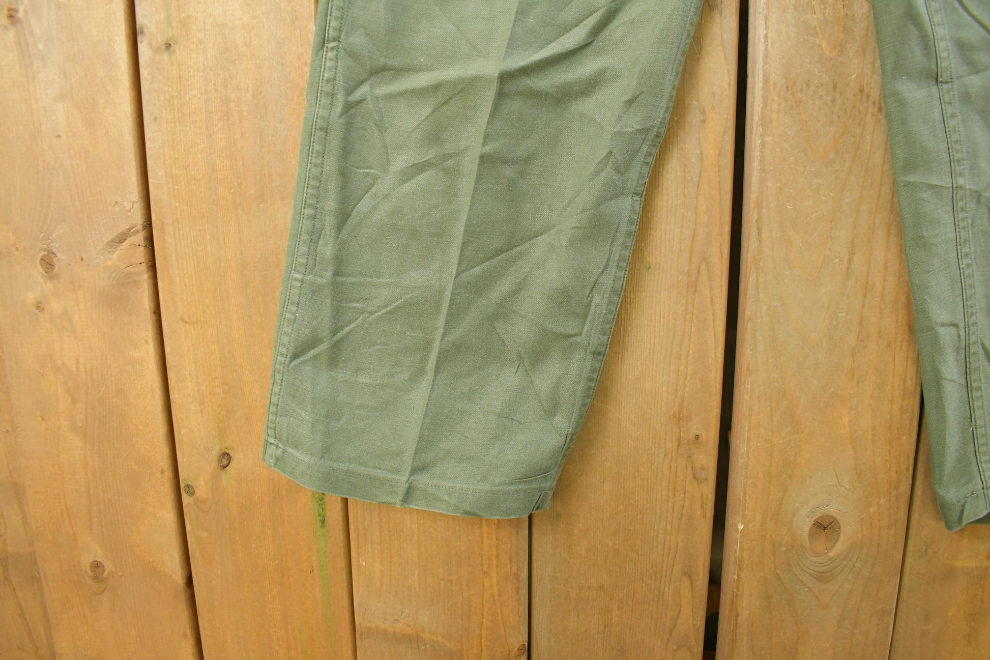 Vintage 1970s Military OG-107 Starched Sateen Fatigue Pants Men's 30 x 32 from propervintagecanada