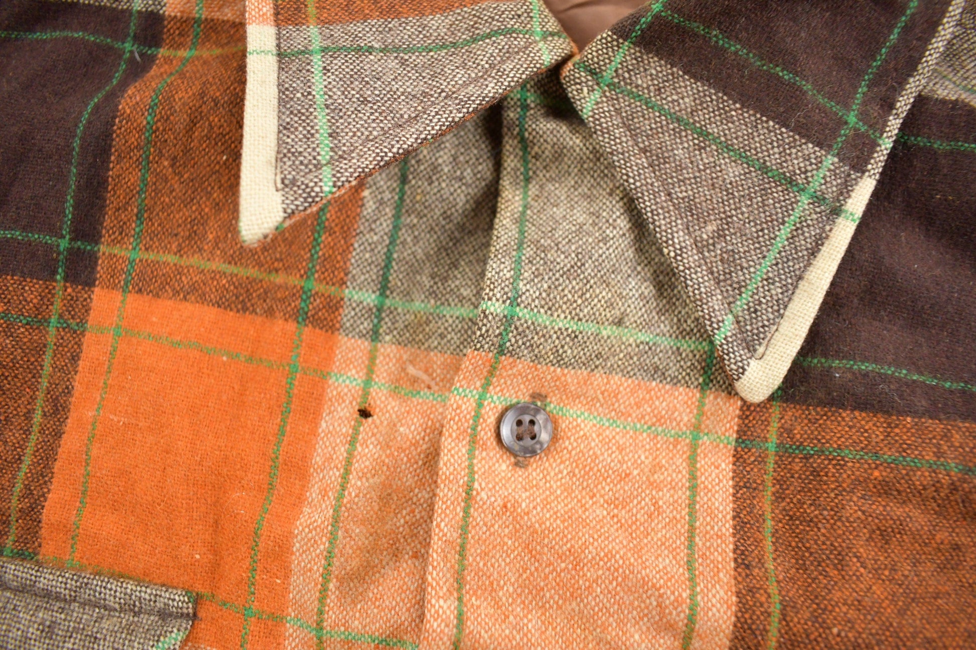 Vintage 1970s Montgomery Ward Button Up Flannel Sweater Men's Large from propervintagecanada