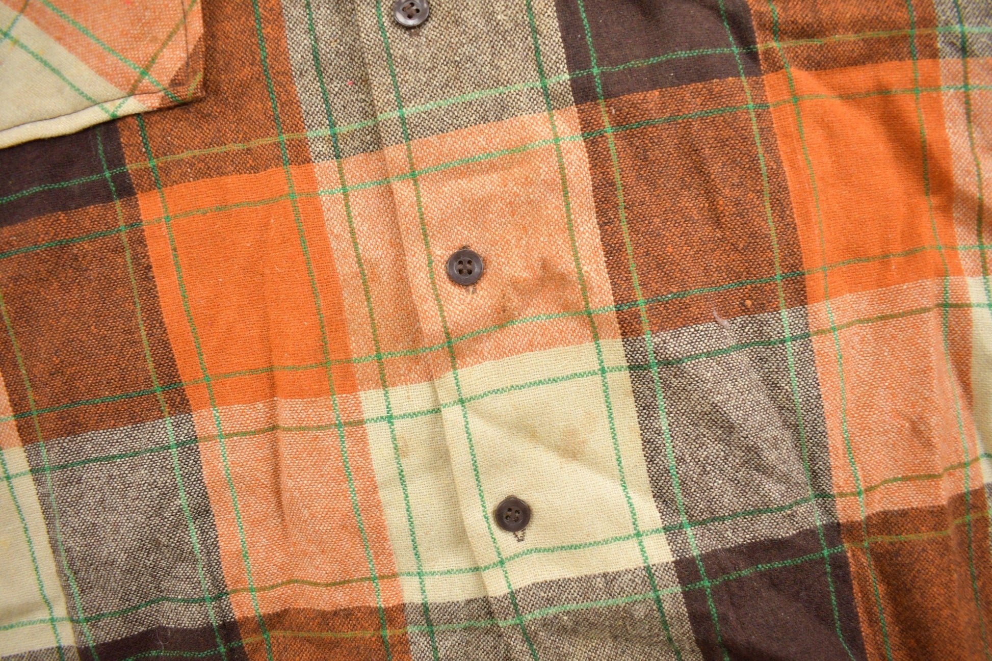Vintage 1970s Montgomery Ward Button Up Flannel Sweater Men's Large from propervintagecanada