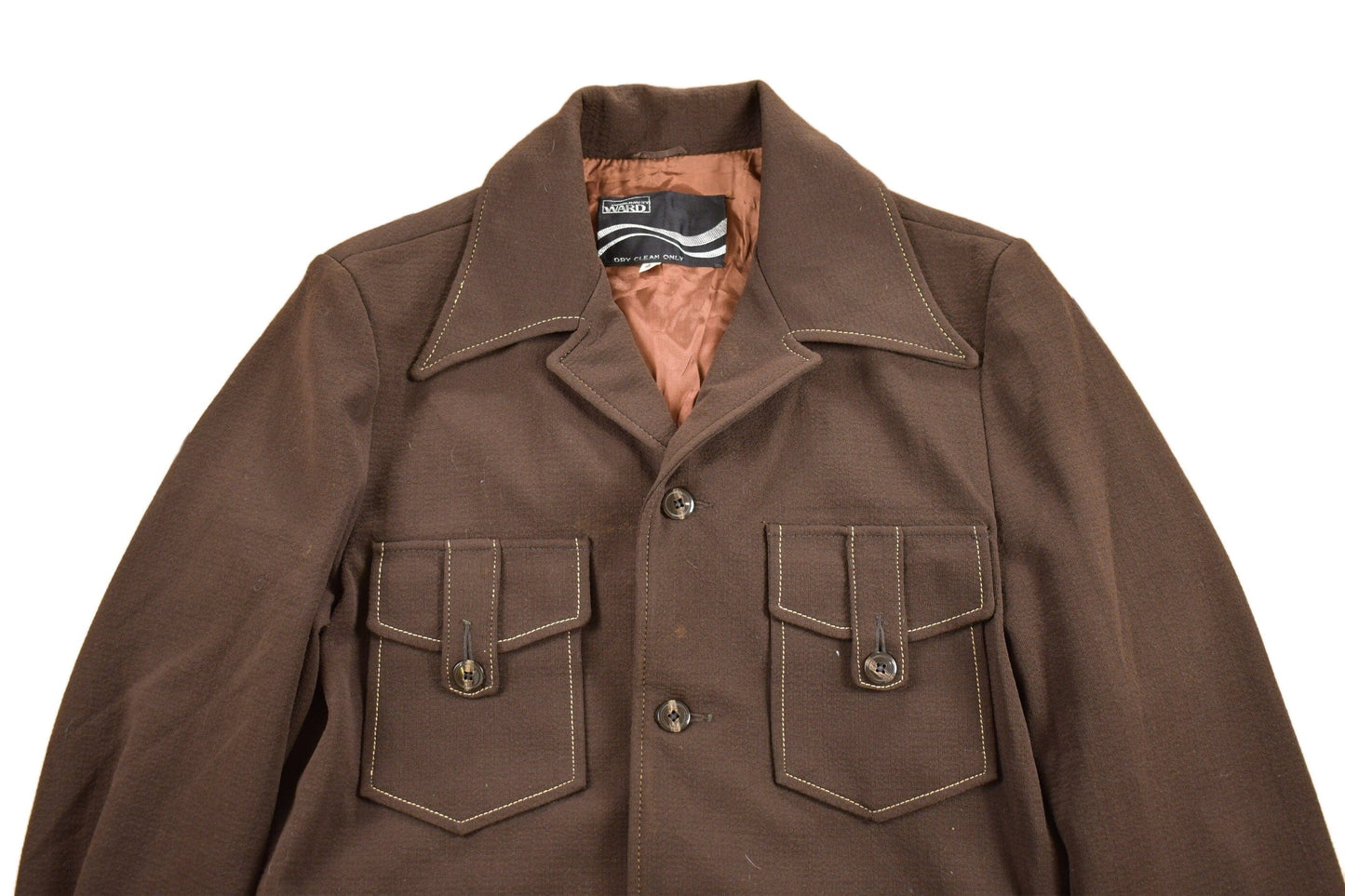 Vintage 1970s Montgomery Ward Polyester Jacket Men's Medium from propervintagecanada