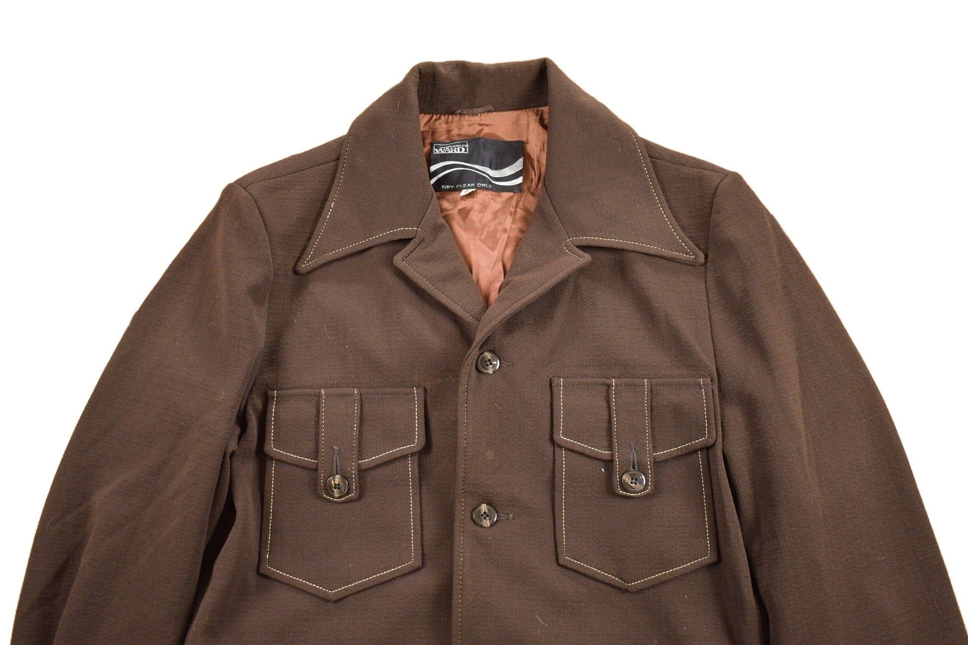 Vintage 1970s Montgomery Ward Polyester Jacket Men's Medium from propervintagecanada