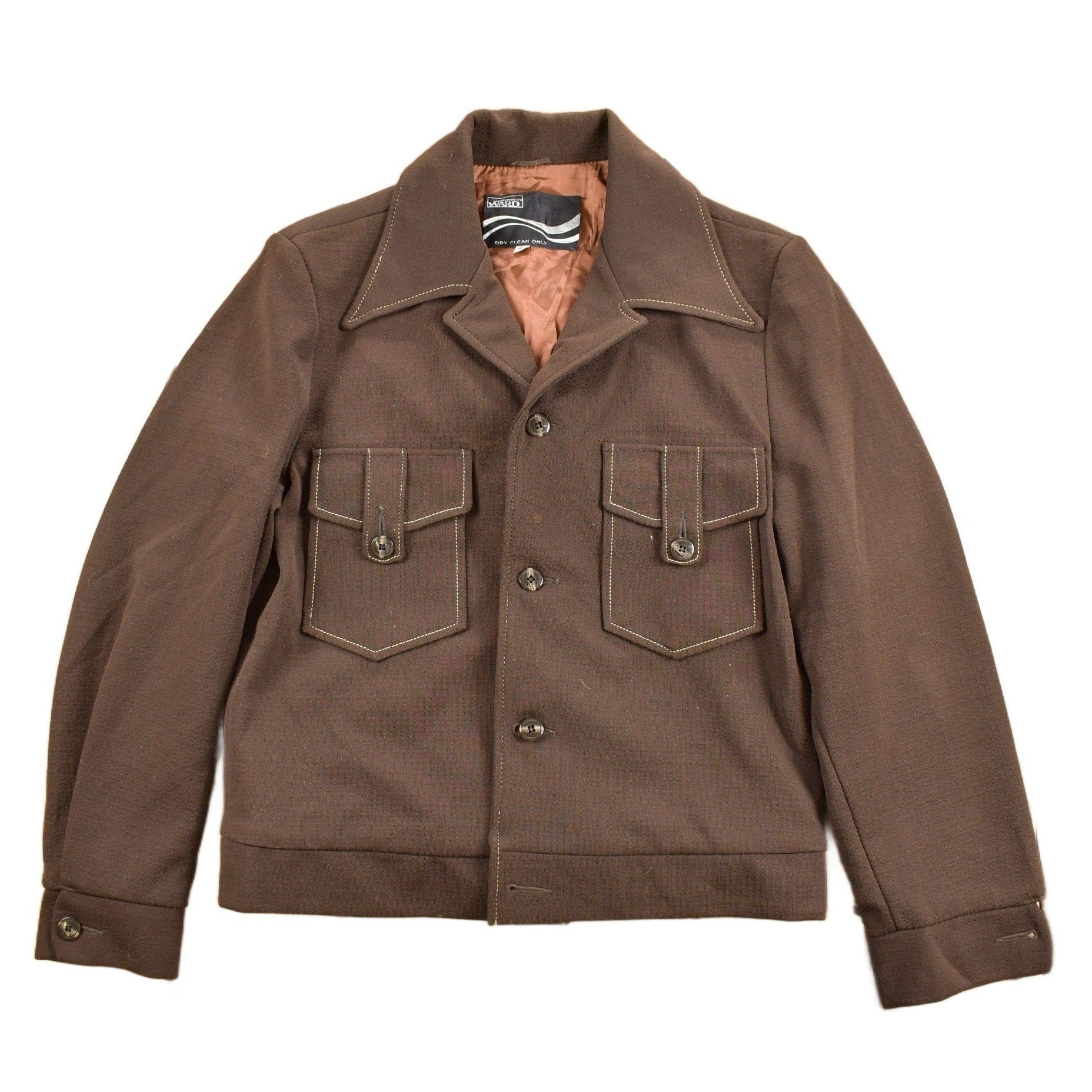 Vintage 1970s Montgomery Ward Polyester Jacket Men's Medium from propervintagecanada