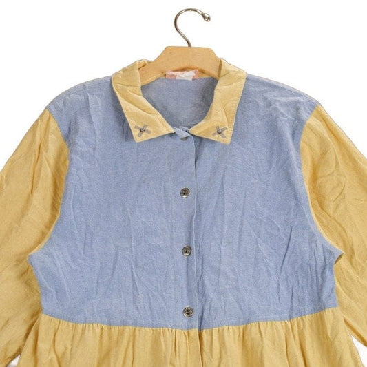 Vintage 1970s Myo Pinon Painted Shirt Dress Women's M from propervintagecanada