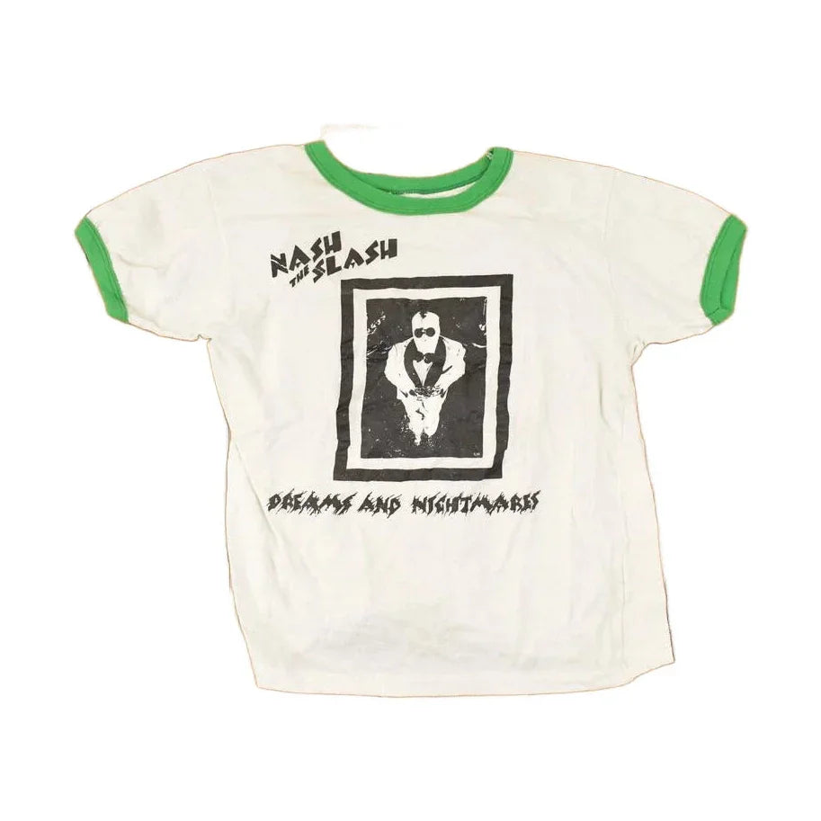 Vintage 1970s Nash the Slash Dreams and Nightmares Album Cover Art Ringer T-Shirt Men's S from propervintagecanada