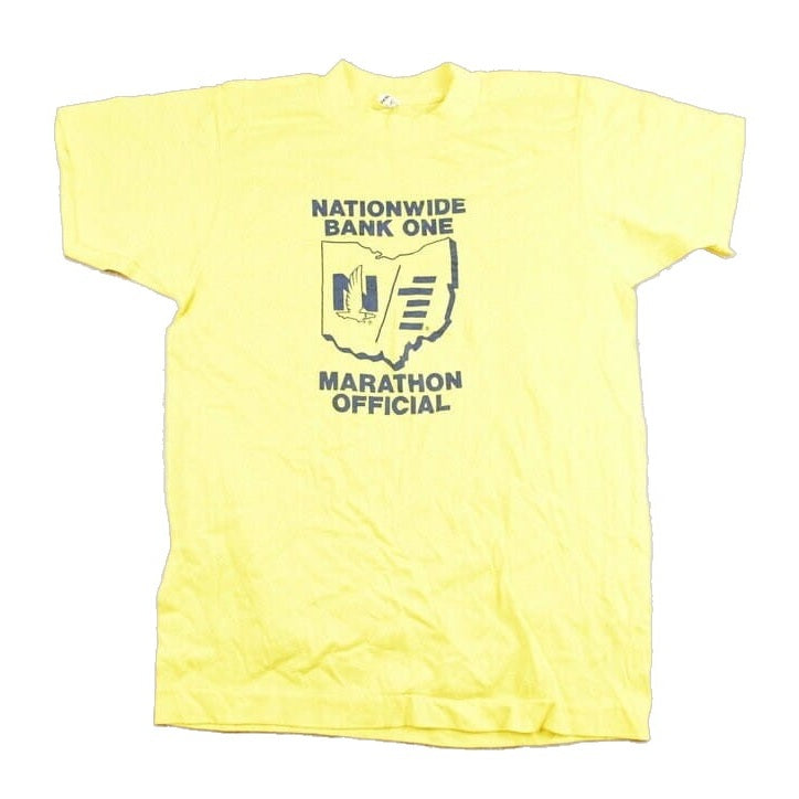 Vintage 1970s Nationwide Bank One Marathon Graphic T-Shirt Men's XS from propervintagecanada