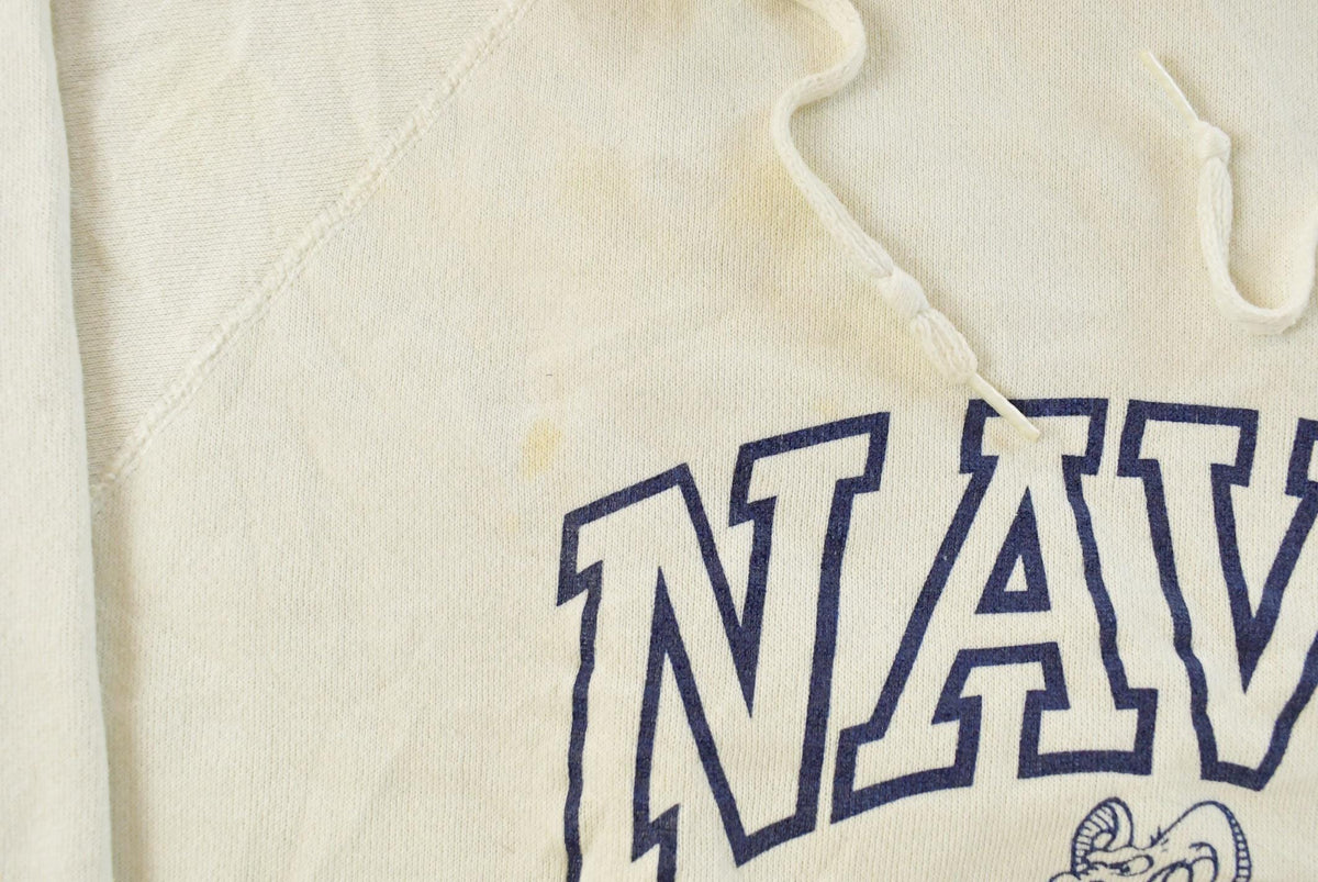 Vintage 1970s Navy Bill The Goat Mascot Graphic Artex Hoodie Men's L from propervintagecanada