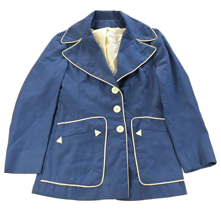 Vintage 1970s Navy Blue Blazer Jacket Women's Small from propervintagecanada