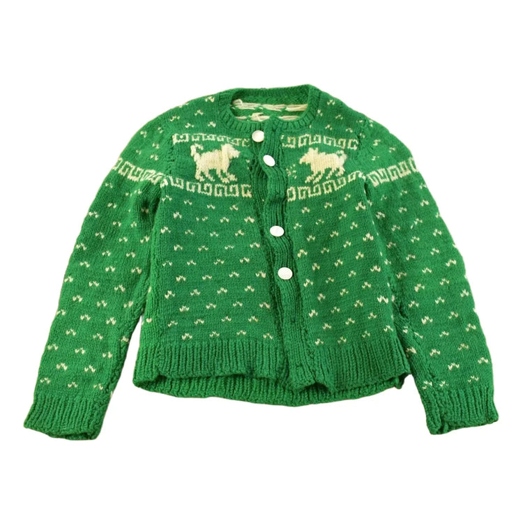 Vintage 1970s Nordic Knit Cardigan Sweater Youth S-M from propervintagecanada