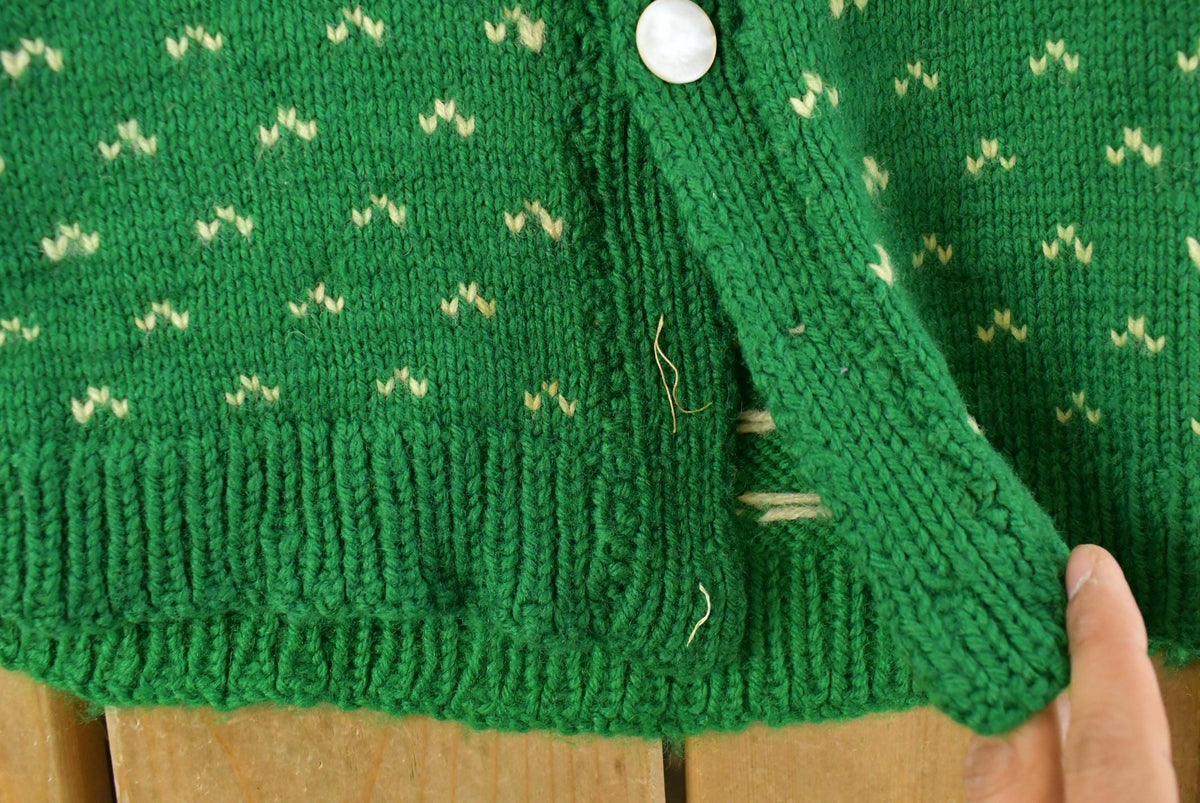 Vintage 1970s Nordic Knit Cardigan Sweater Youth S-M from propervintagecanada
