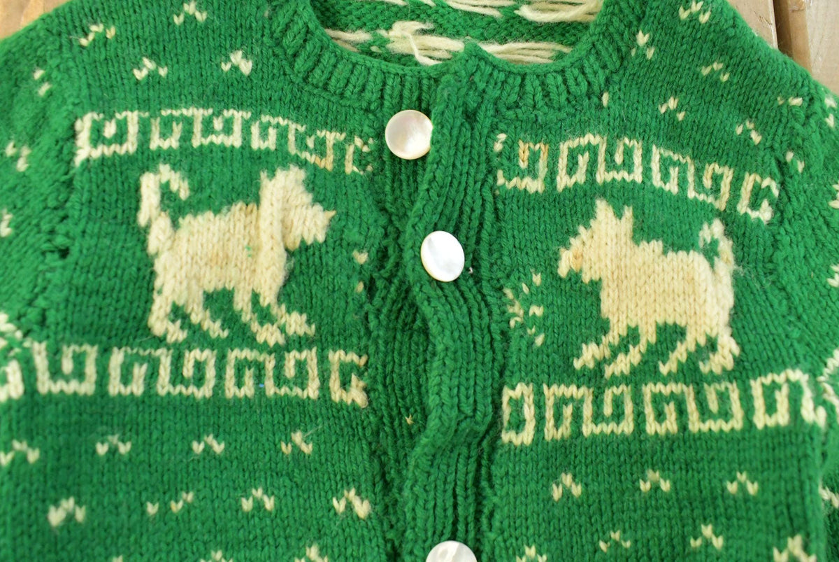 Vintage 1970s Nordic Knit Cardigan Sweater Youth S-M from propervintagecanada