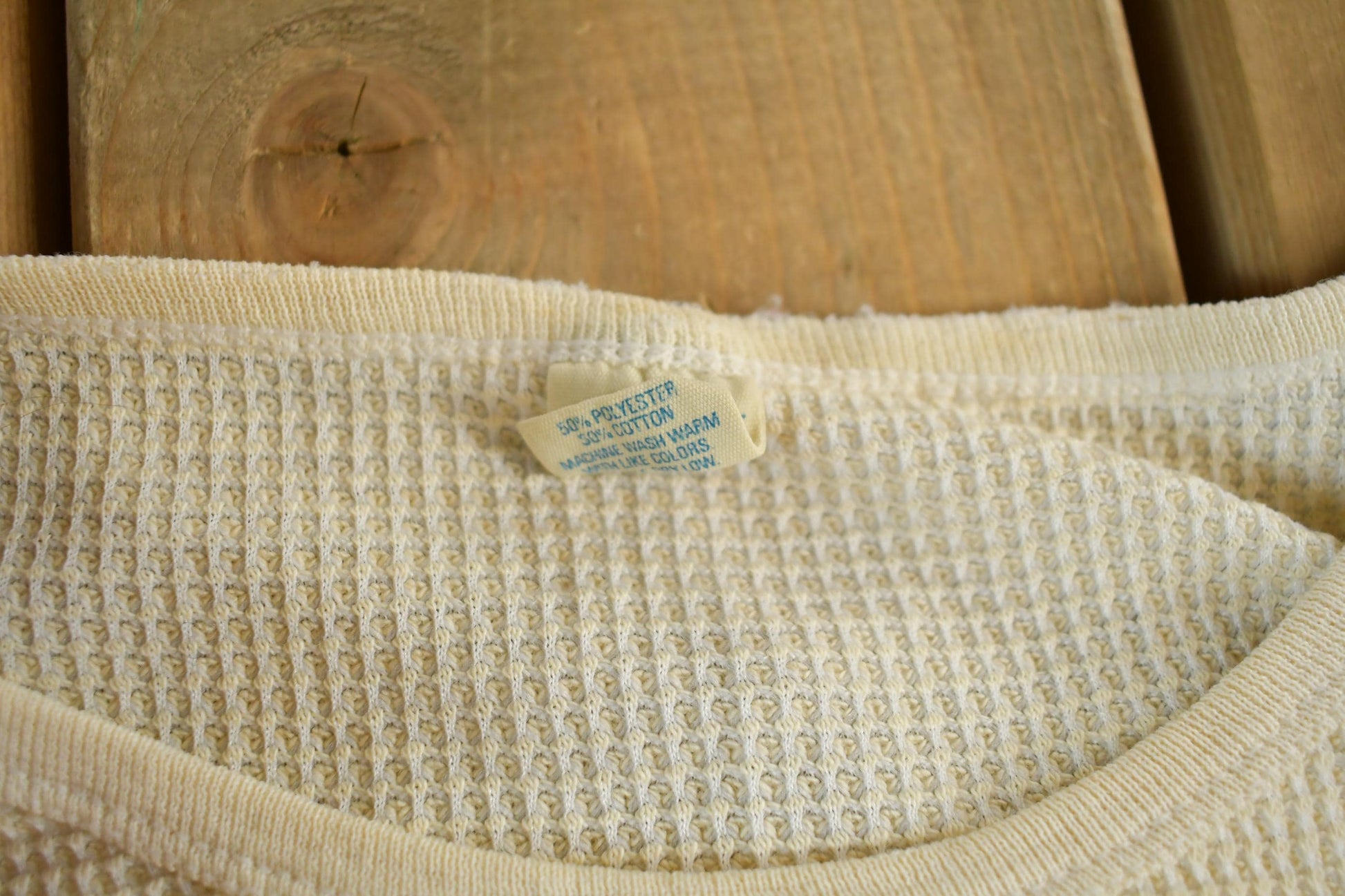 Vintage 1970s Northwest Territory Waffle Knit Long Sleeve Men's Medium from propervintagecanada