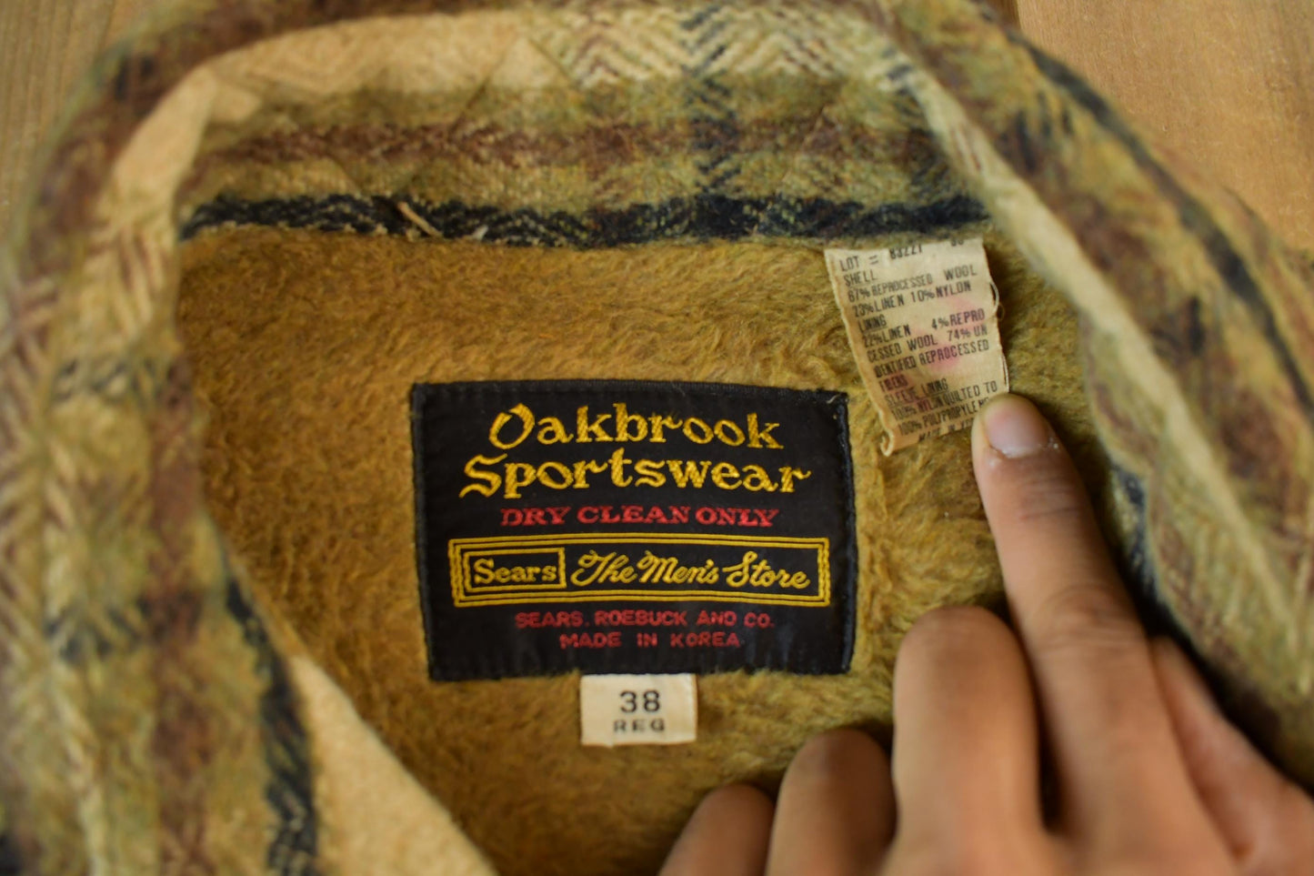 Vintage 1970s Oakbrook Sears Roebuck Wool Flannel Button Up Shirt Jacket Men's Small from propervintagecanada