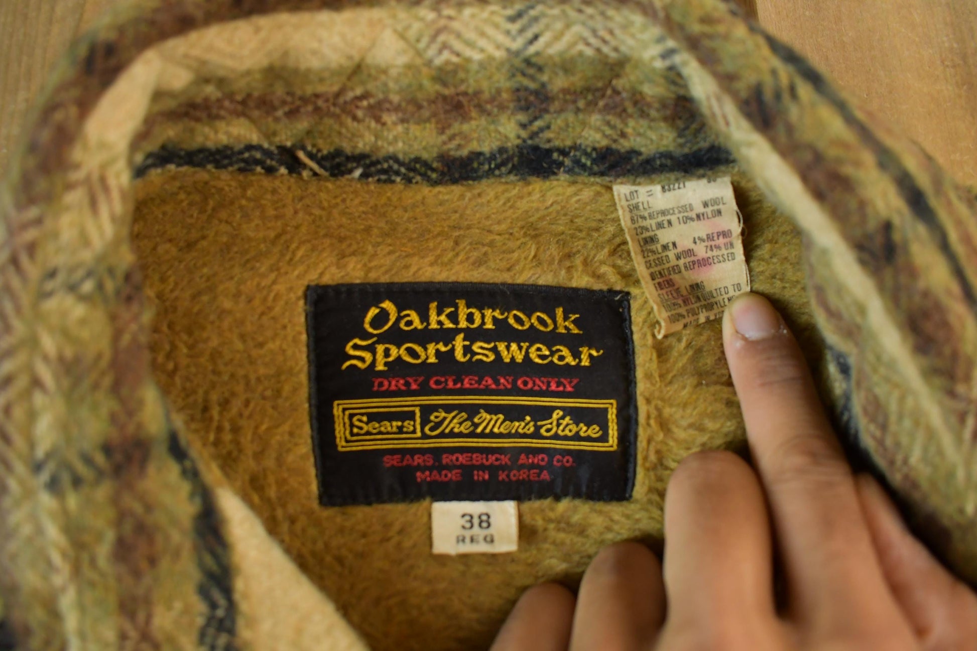 Vintage 1970s Oakbrook Sears Roebuck Wool Flannel Button Up Shirt Jacket Men's Small from propervintagecanada