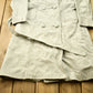 Vintage 1970s Off White Leather With Grey Fox Trim Penny Lane Trench Coat from propervintagecanada