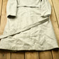 Vintage 1970s Off White Leather With Grey Fox Trim Penny Lane Trench Coat from propervintagecanada