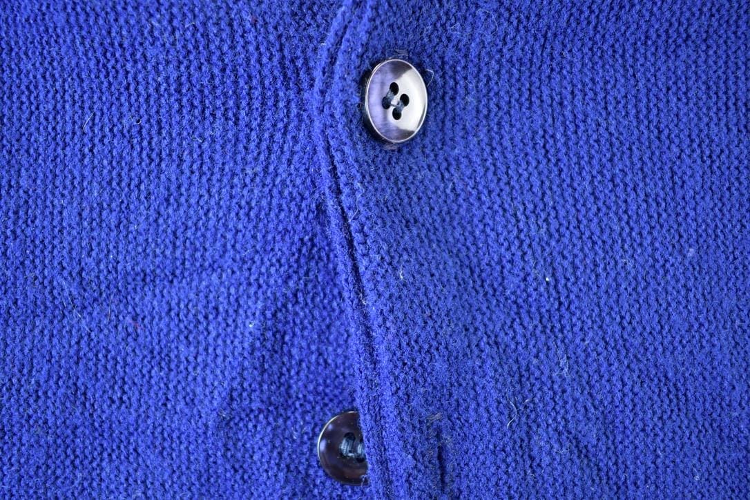 Vintage 1970s Orlon Camous Knit Perfect Mild Distress Cardigan Sweater Men's 2XL from propervintagecanada