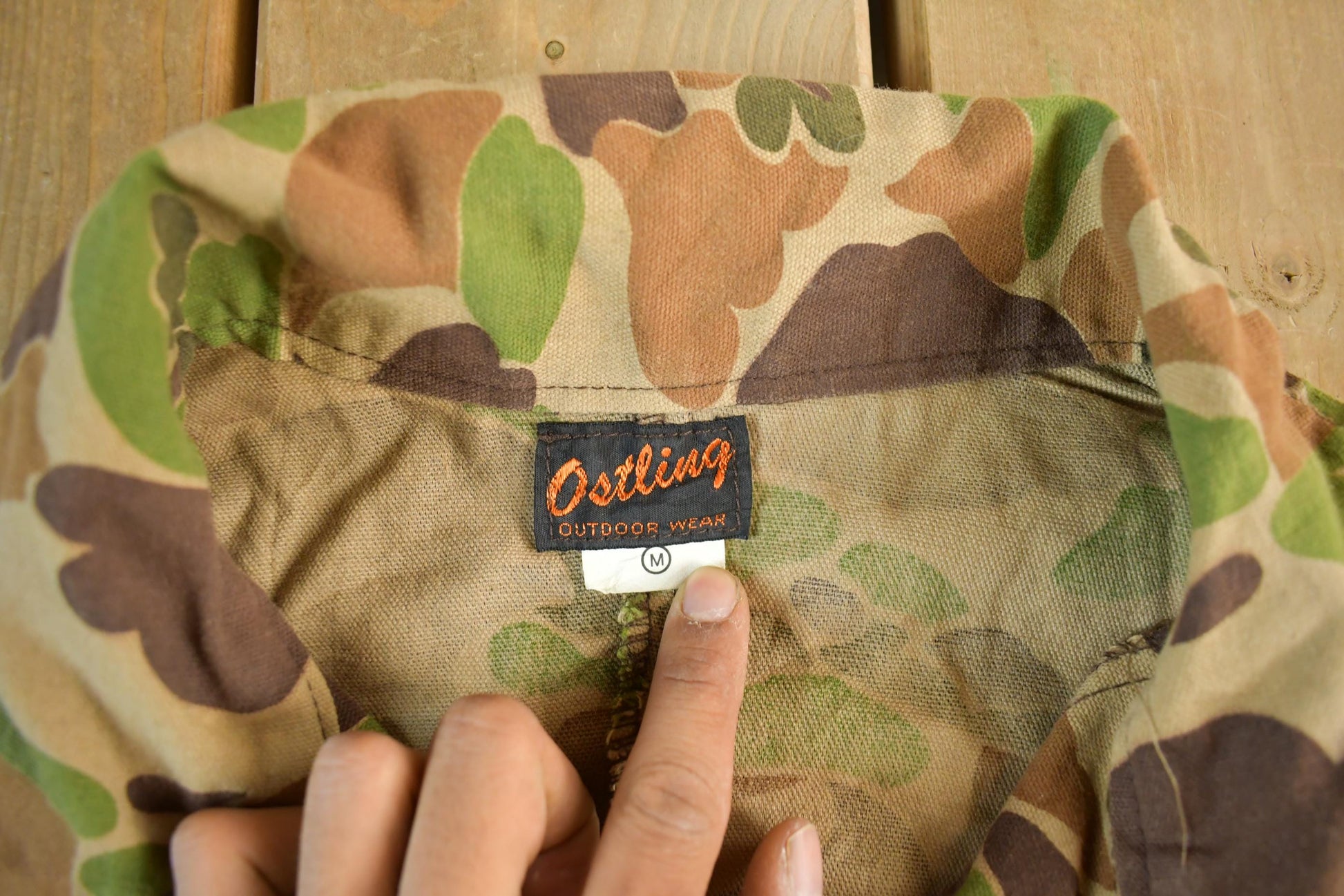 Vintage 1970s Ostling Camo Hunting Coveralls Men's Medium 33 x 27 from propervintagecanada