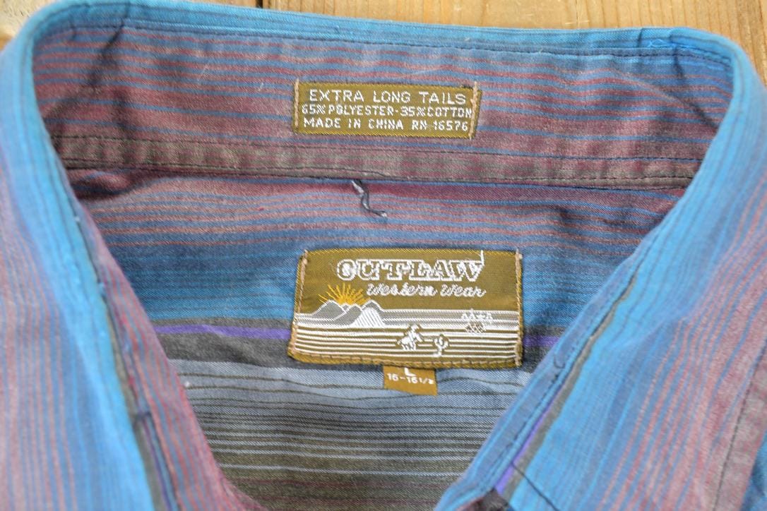 Vintage 1970s Outlaw Western Wear Button Up Shirt Men's Large from propervintagecanada