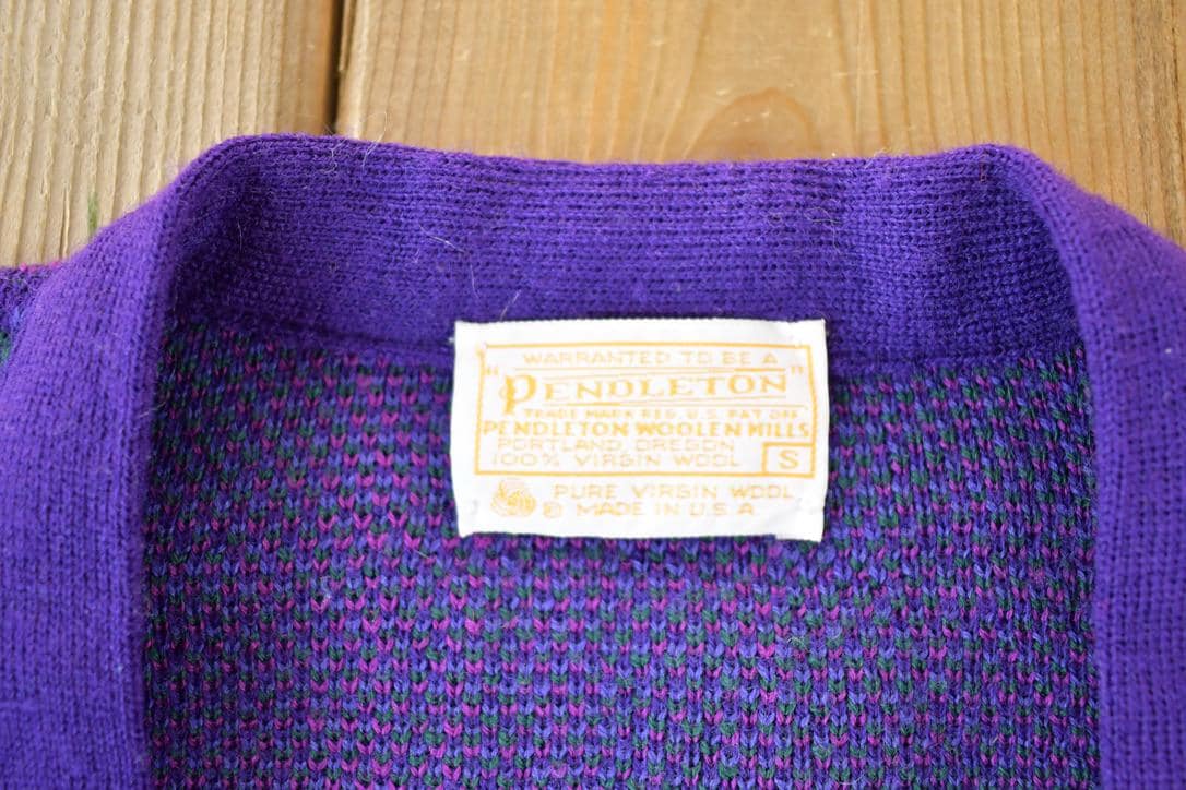 Vintage 1970s Pendleton Knit Perfect Mild Distress Cardigan Sweater M from propervintagecanada