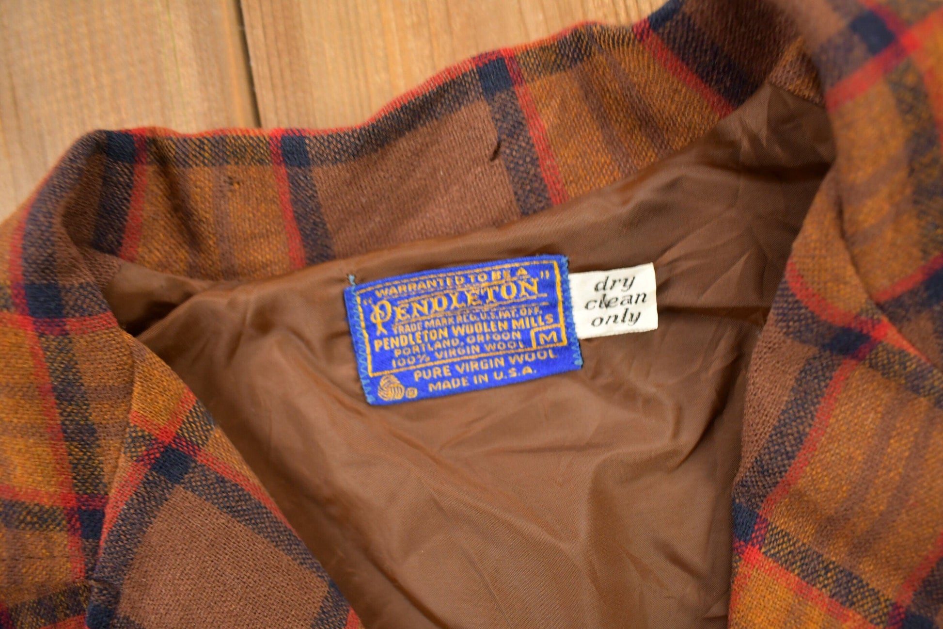 Vintage 1970s Pendleton Plaid Button Up Blazer Jacket Size M from propervintagecanada