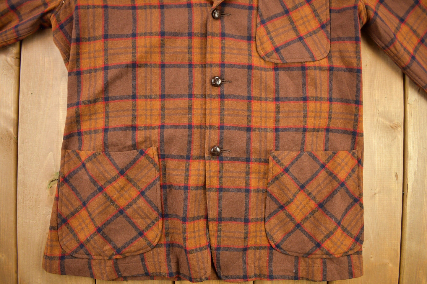 Vintage 1970s Pendleton Plaid Button Up Blazer Jacket Size M from propervintagecanada