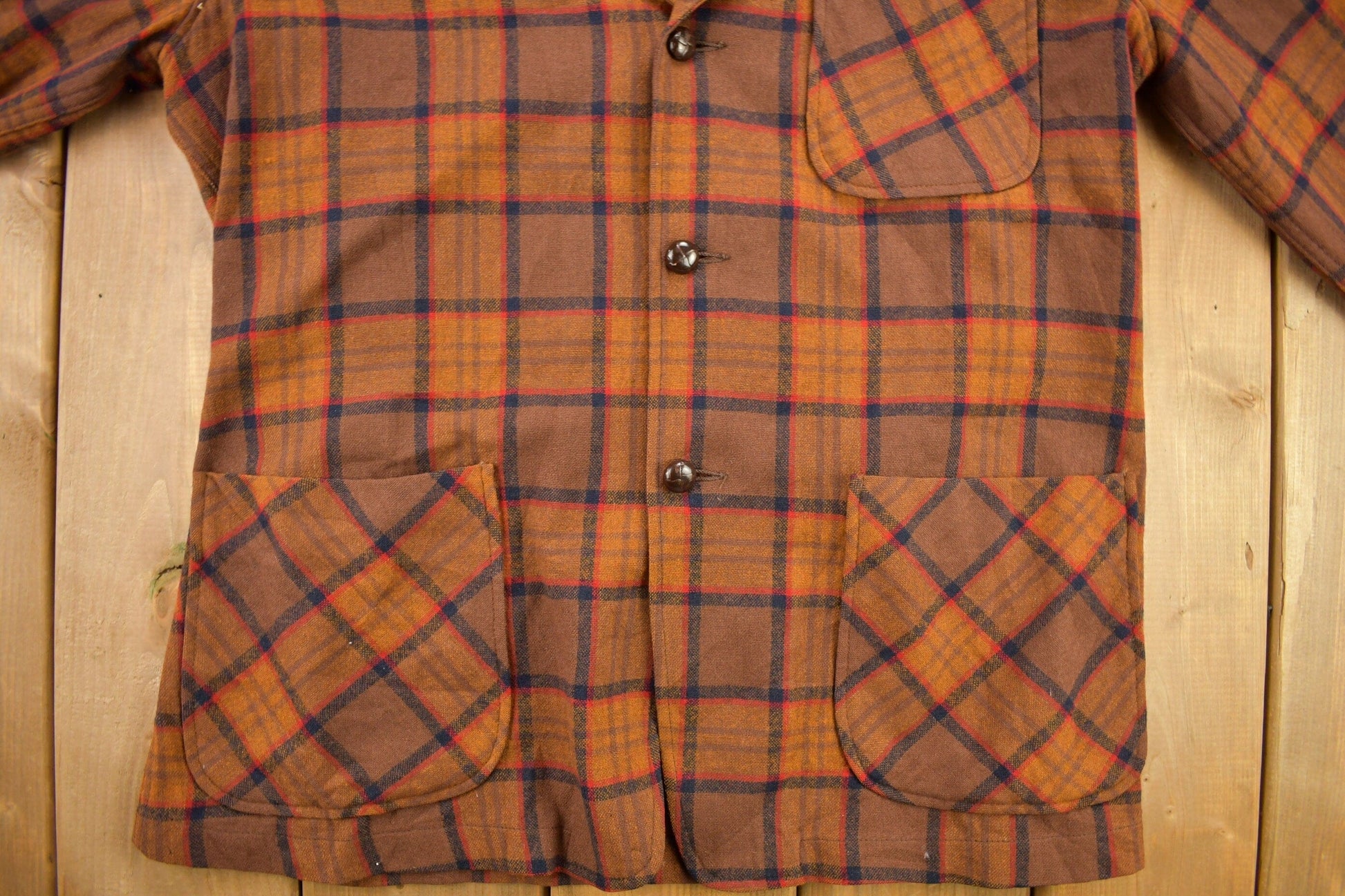 Vintage 1970s Pendleton Plaid Button Up Blazer Jacket Size M from propervintagecanada
