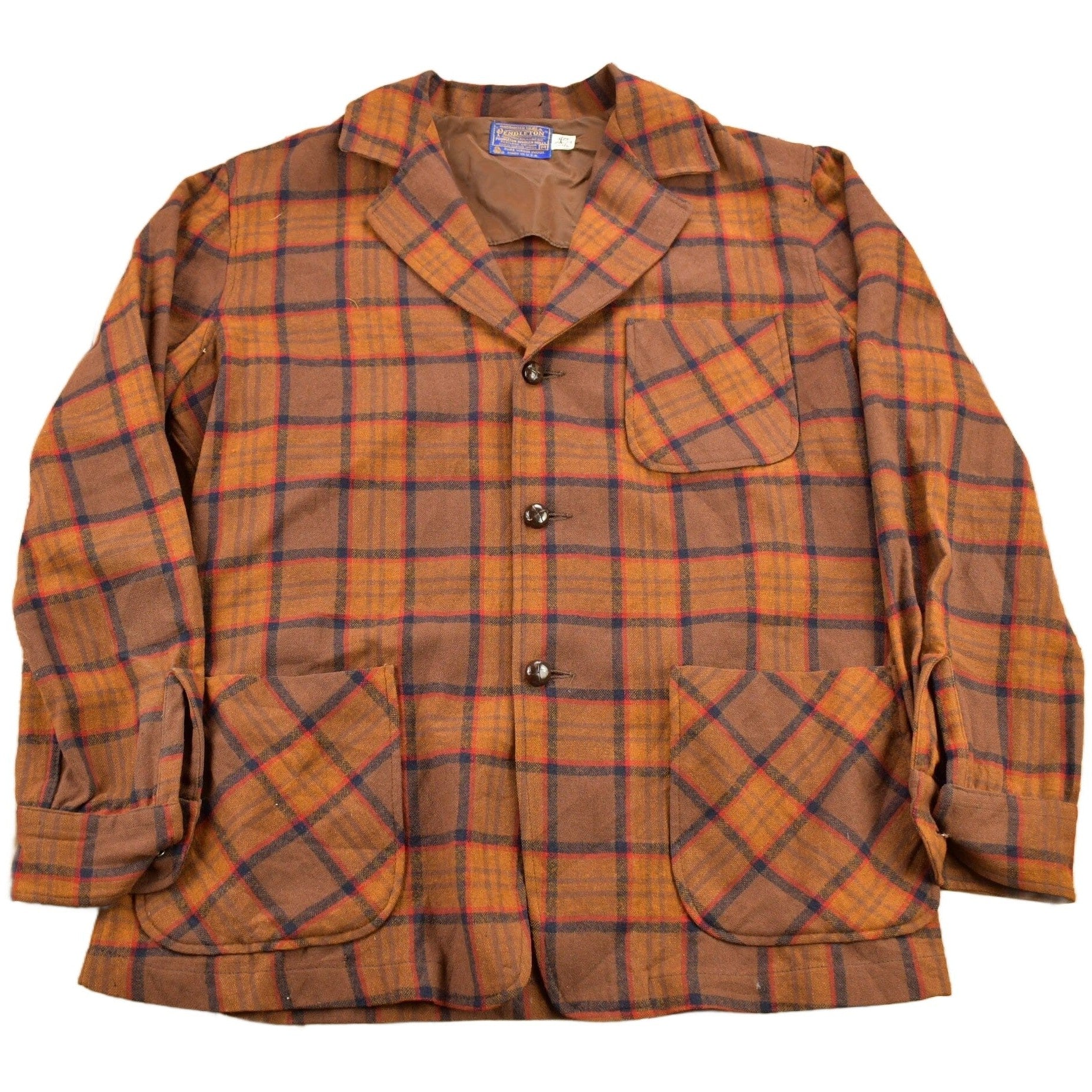 Vintage 1970s Pendleton Plaid Button Up Blazer Jacket Size M from propervintagecanada