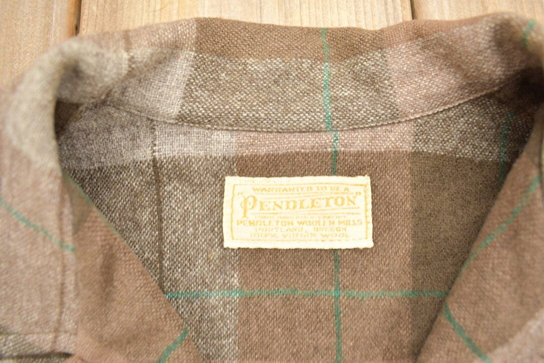Vintage 1970s Pendleton Plaid Button Up Blazer Shirt / 100% Virgin Wool / Outdoorsman / True Vintage / Casual Wear / Made In USA / Flannel from propervintagecanada