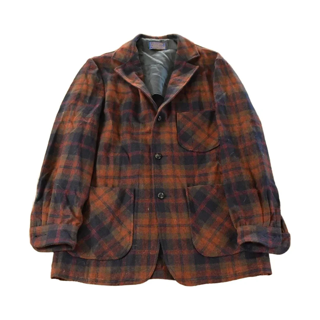 Vintage 1970s Pendleton Plaid Button Up Blazer Shirt Men's Medium / 100% Virgin Wool / Outdoorsman / True Vintage / Made In USA / Flannel from propervintagecanada