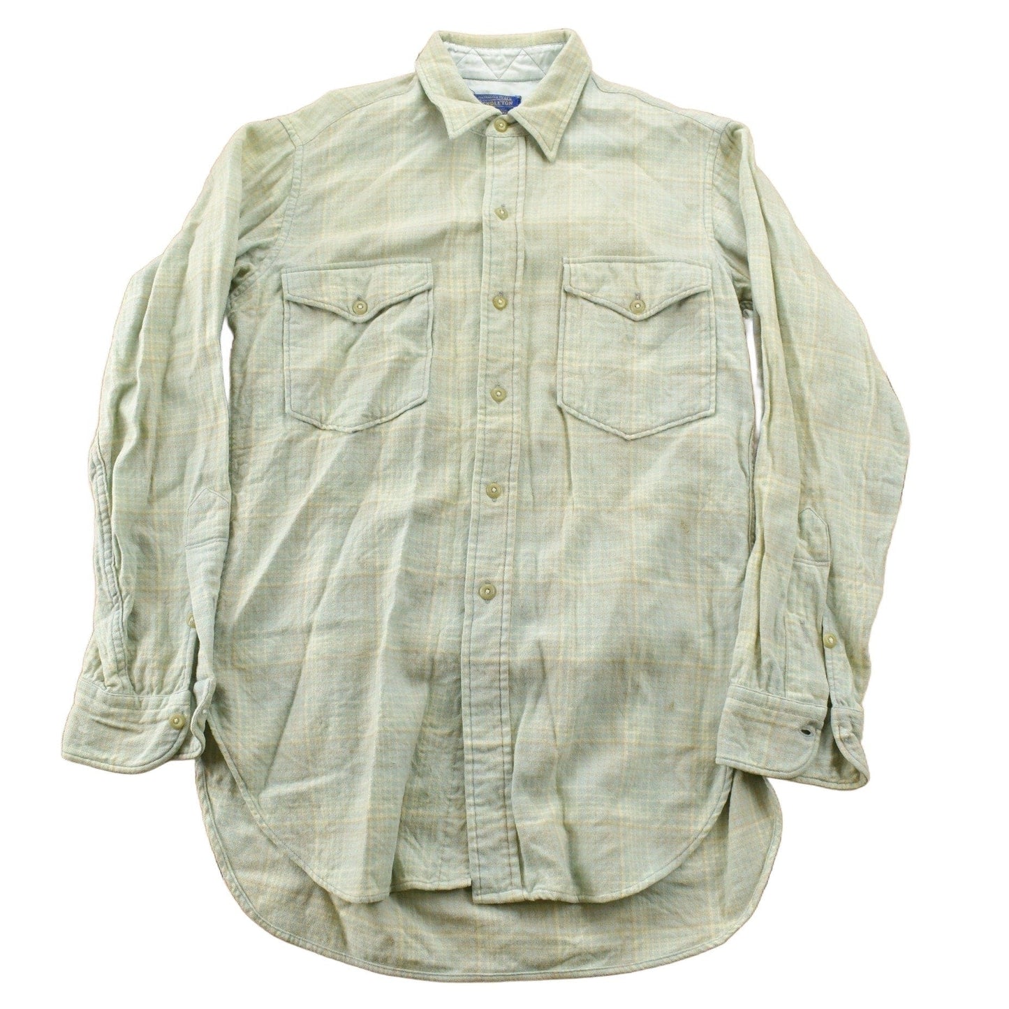 Vintage 1970s Pendleton Plaid Button Up Board Shirt Men's Small from propervintagecanada