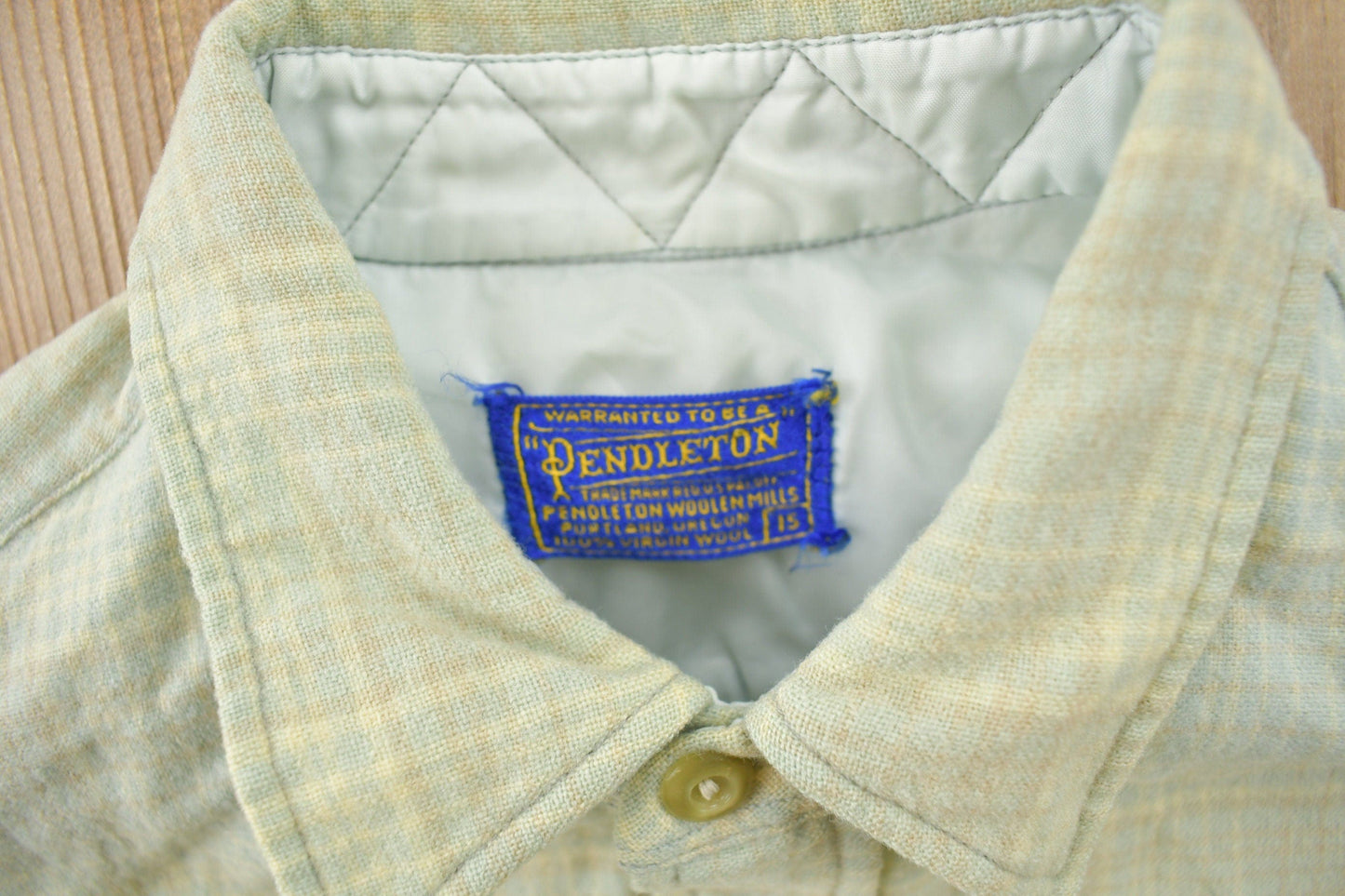 Vintage 1970s Pendleton Plaid Button Up Board Shirt Men's Small from propervintagecanada