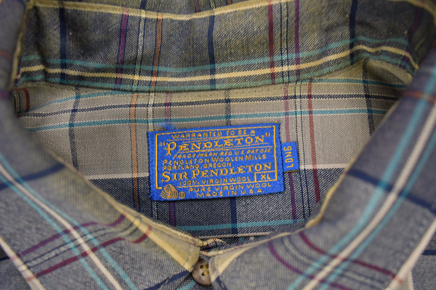 Vintage 1970s Pendleton Plaid Button Up Shirt Men's 2XL from propervintagecanada
