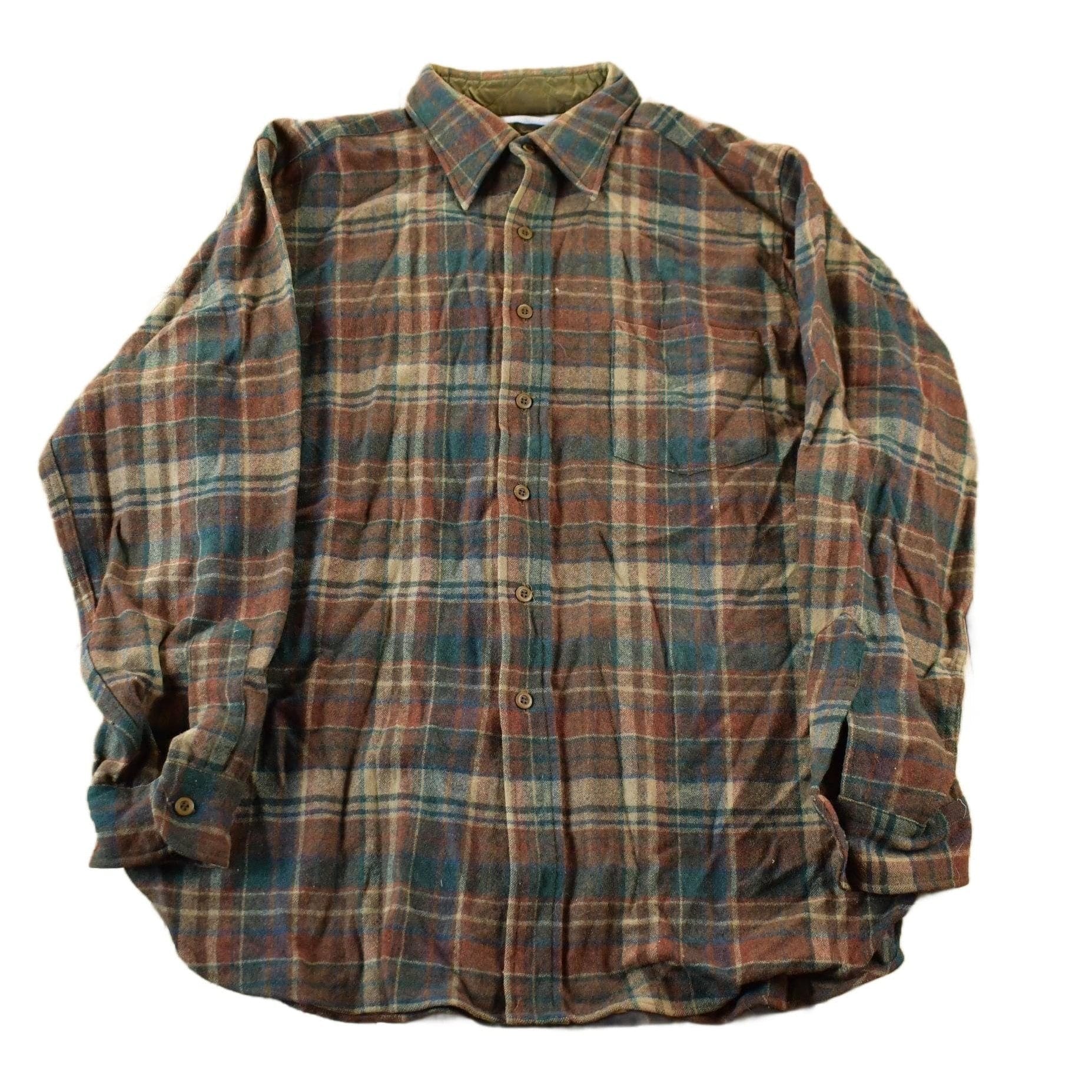 Vintage 1970s Pendleton Plaid Button Up Shirt Vintage Flannel Men's Large from propervintagecanada